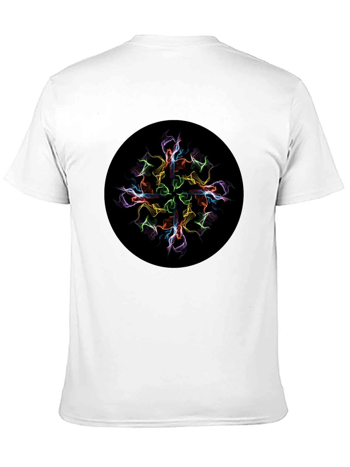 Abstract Mandala Graphic Print Black T-Shirt