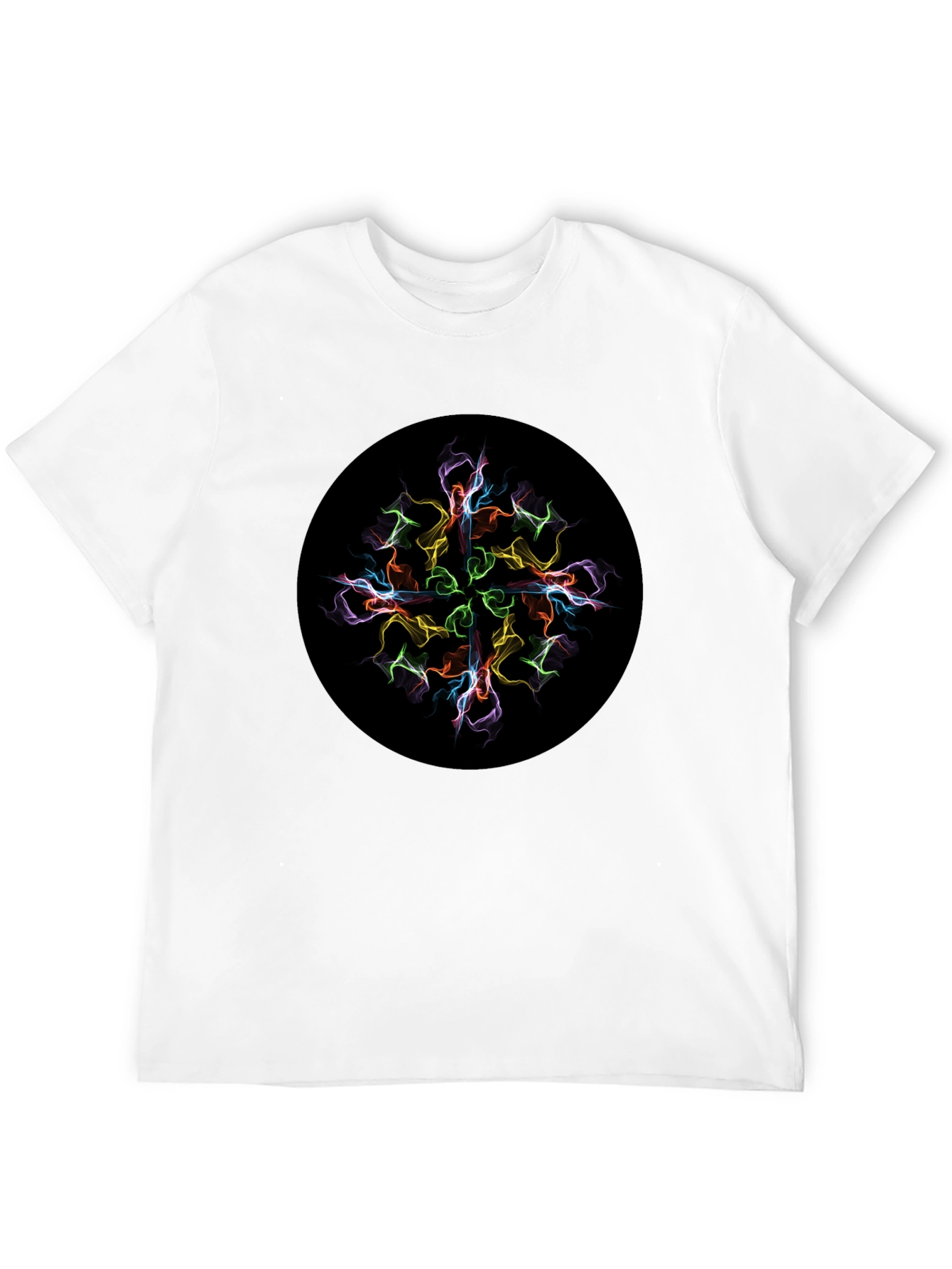 Abstract Mandala Graphic Print Black T-Shirt