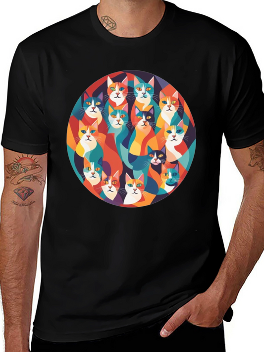 Colorful Cats Graphic T-Shirt