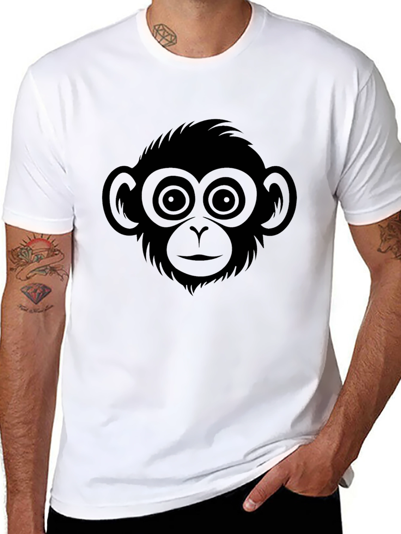 Monkey Face Graphic T-Shirt