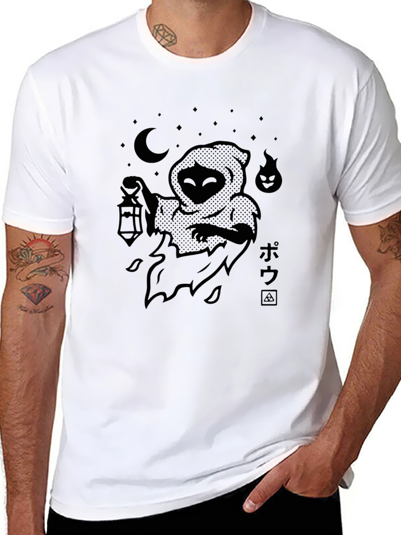 Mystic Lantern Black Graphic T-Shirt
