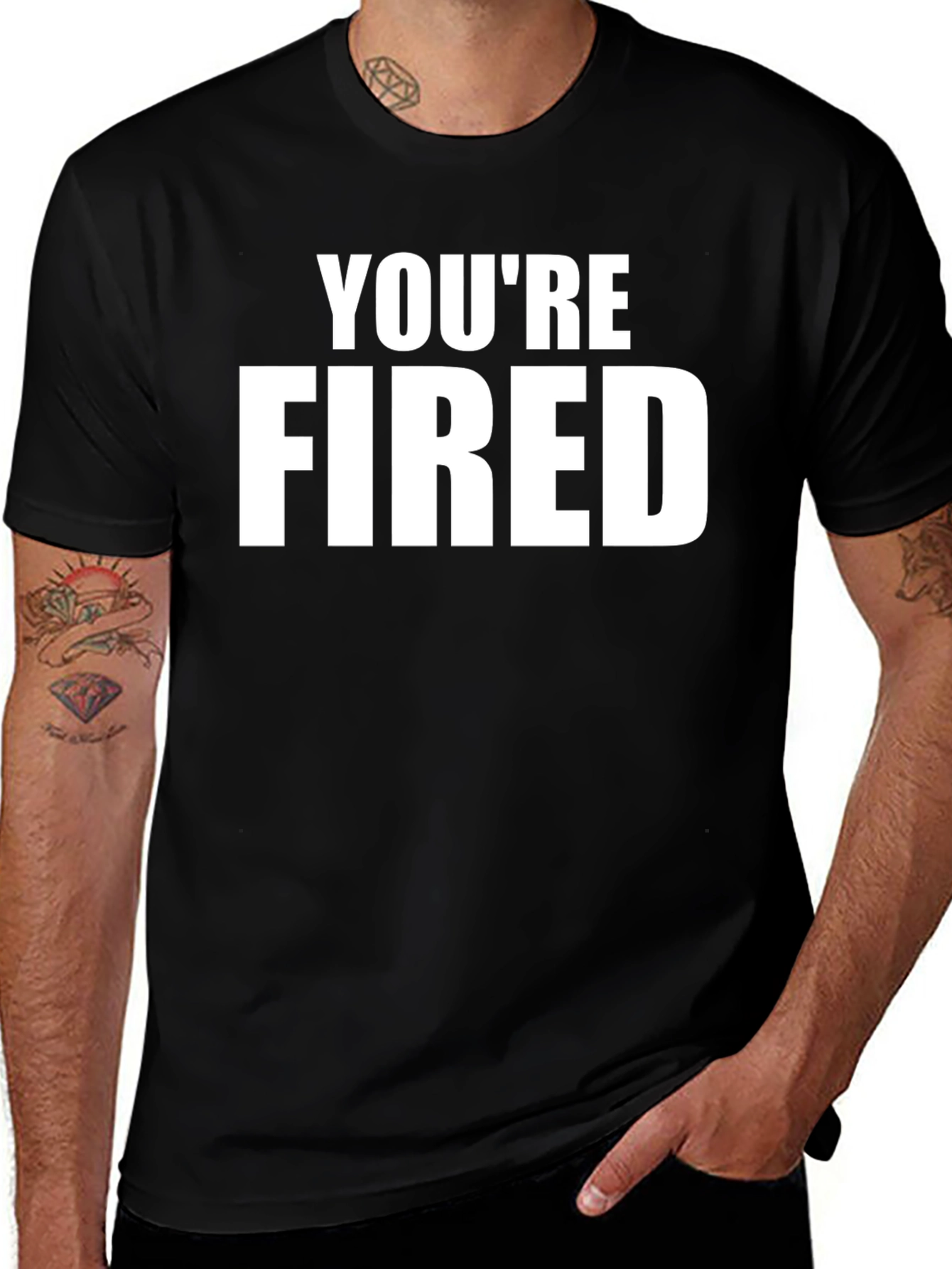 Youre Fired Graphic Tee - Black Crew Neck T-Shirt