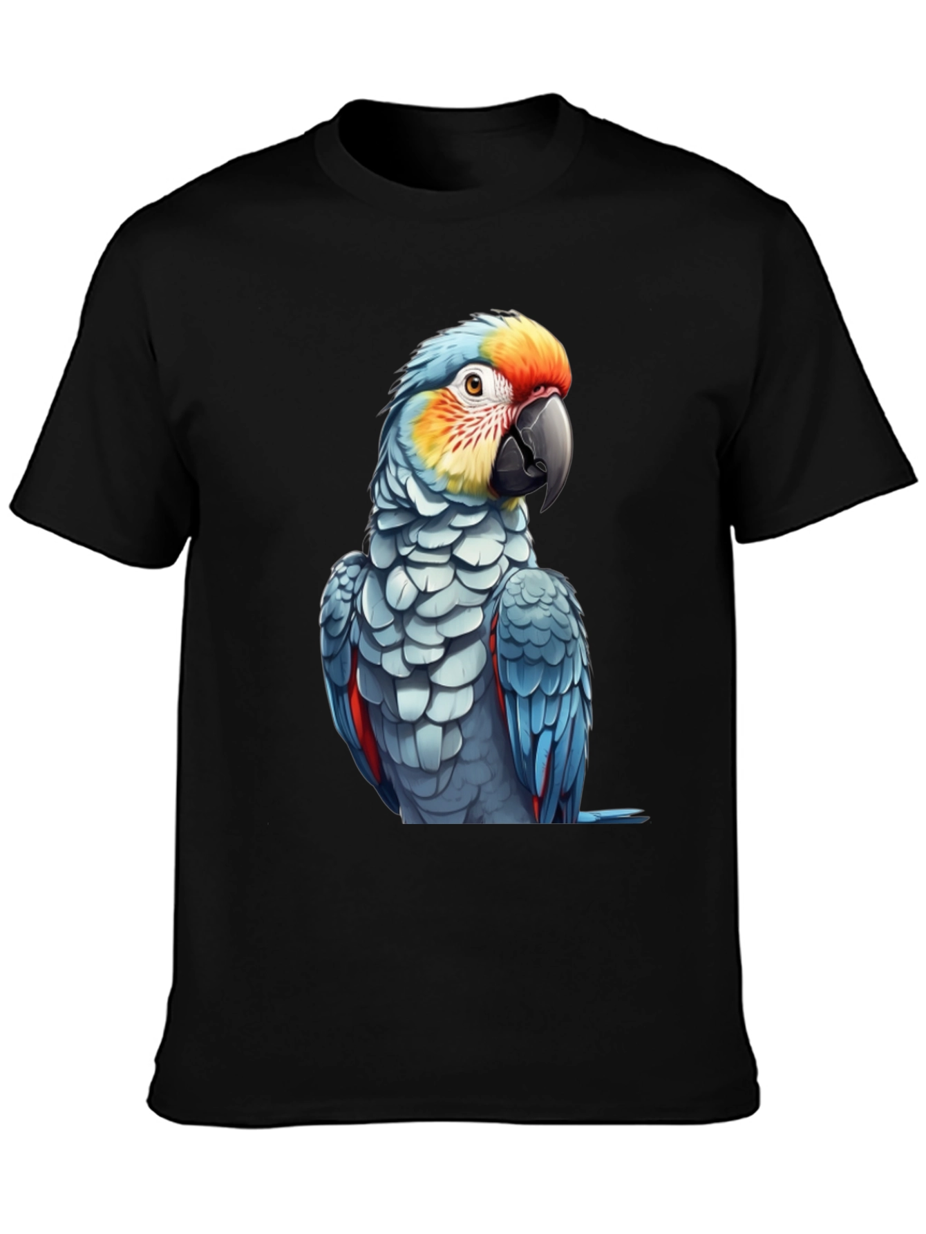 Parrot Graphic Print Black T-Shirt