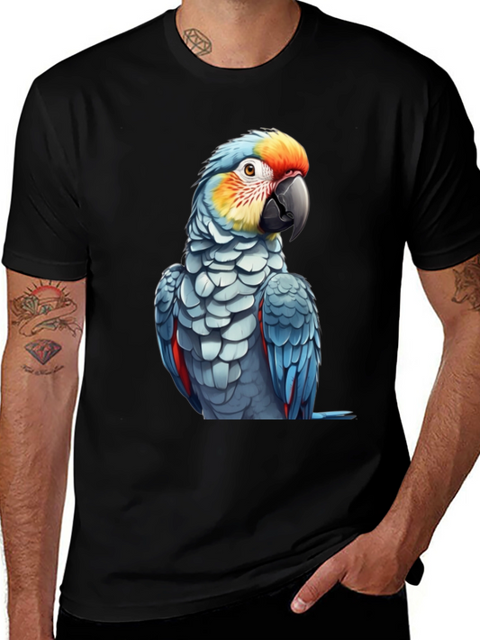 Parrot Graphic Print Black T-Shirt