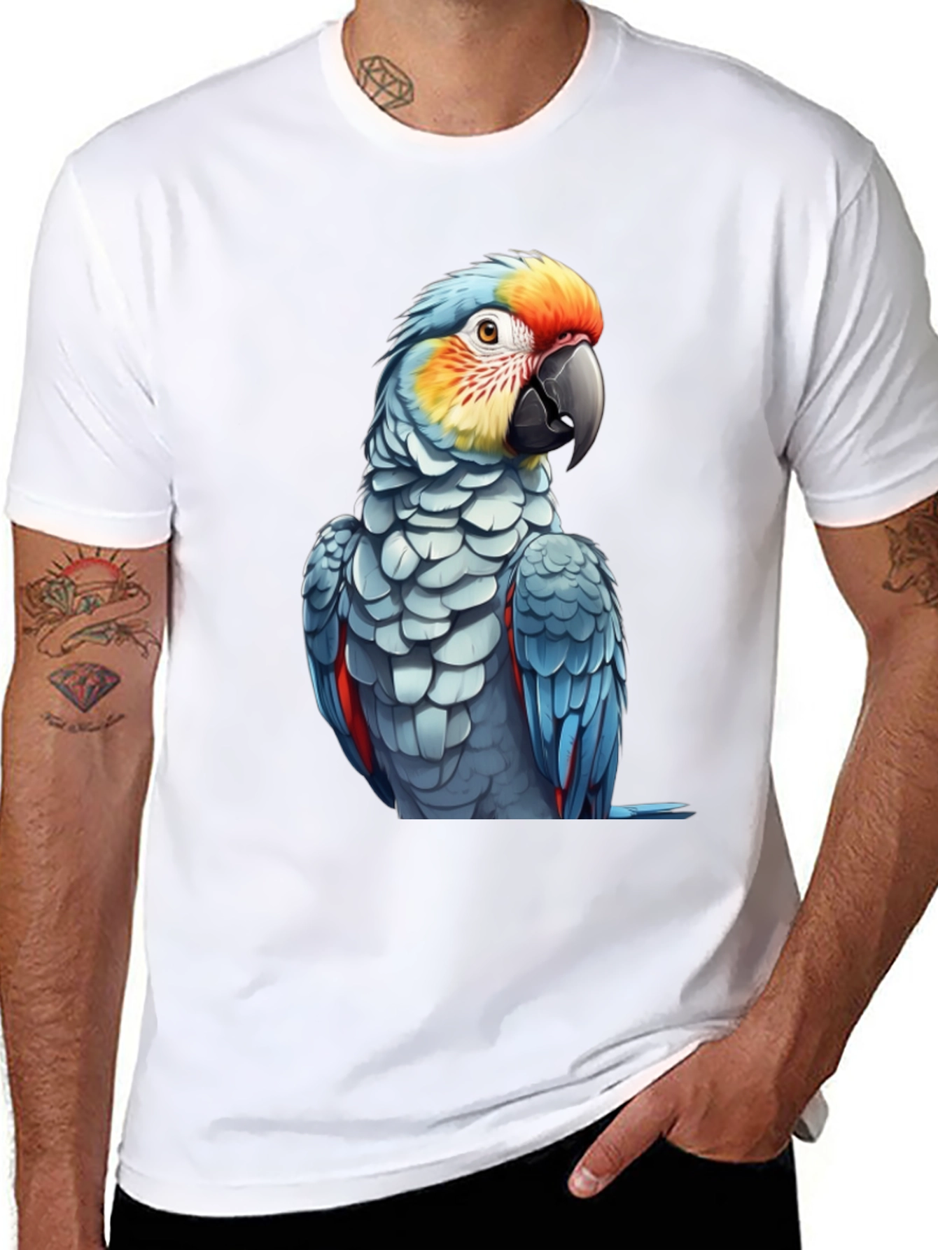 Parrot Graphic Print Black T-Shirt