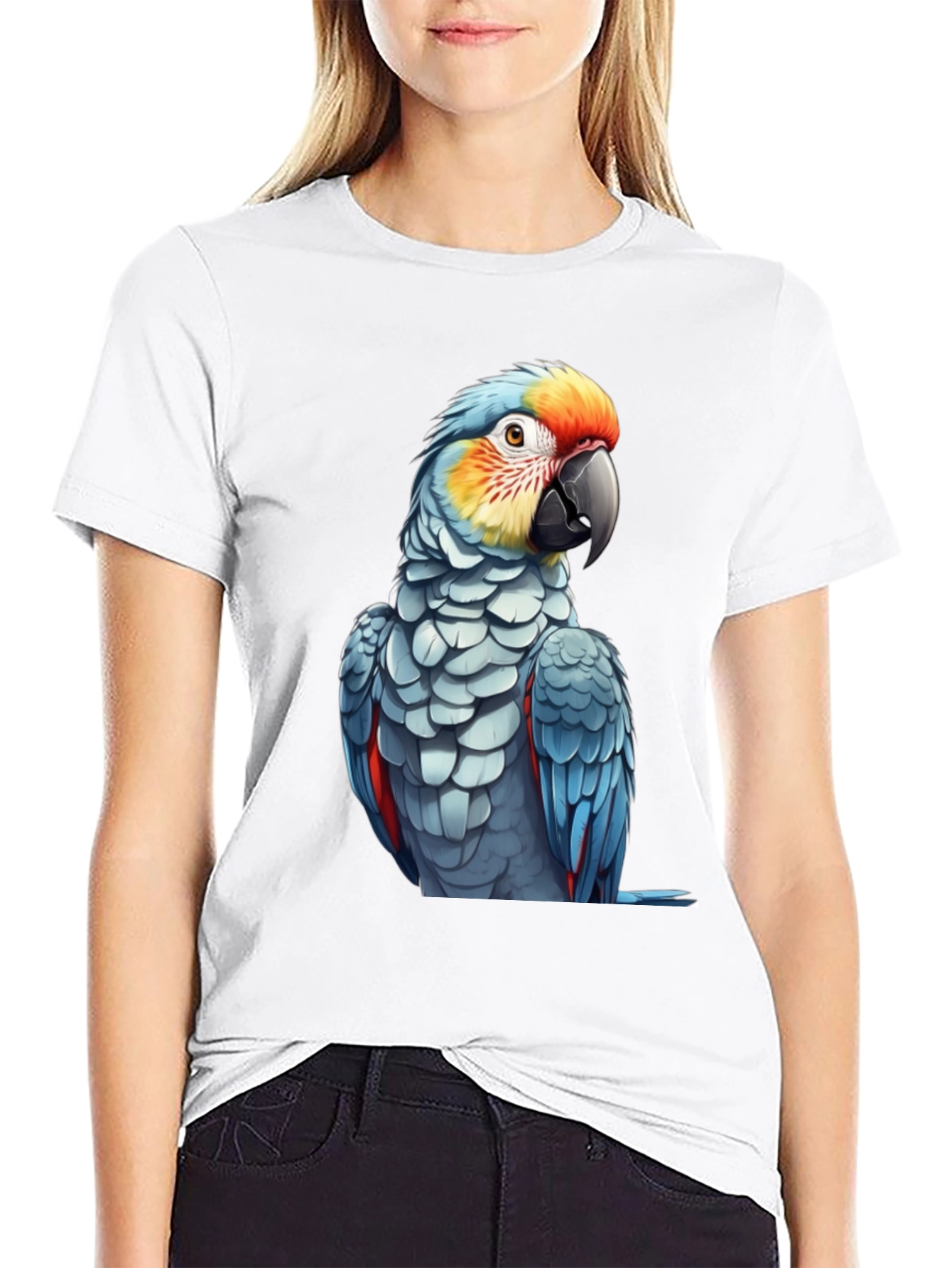 Parrot Graphic Print Black T-Shirt