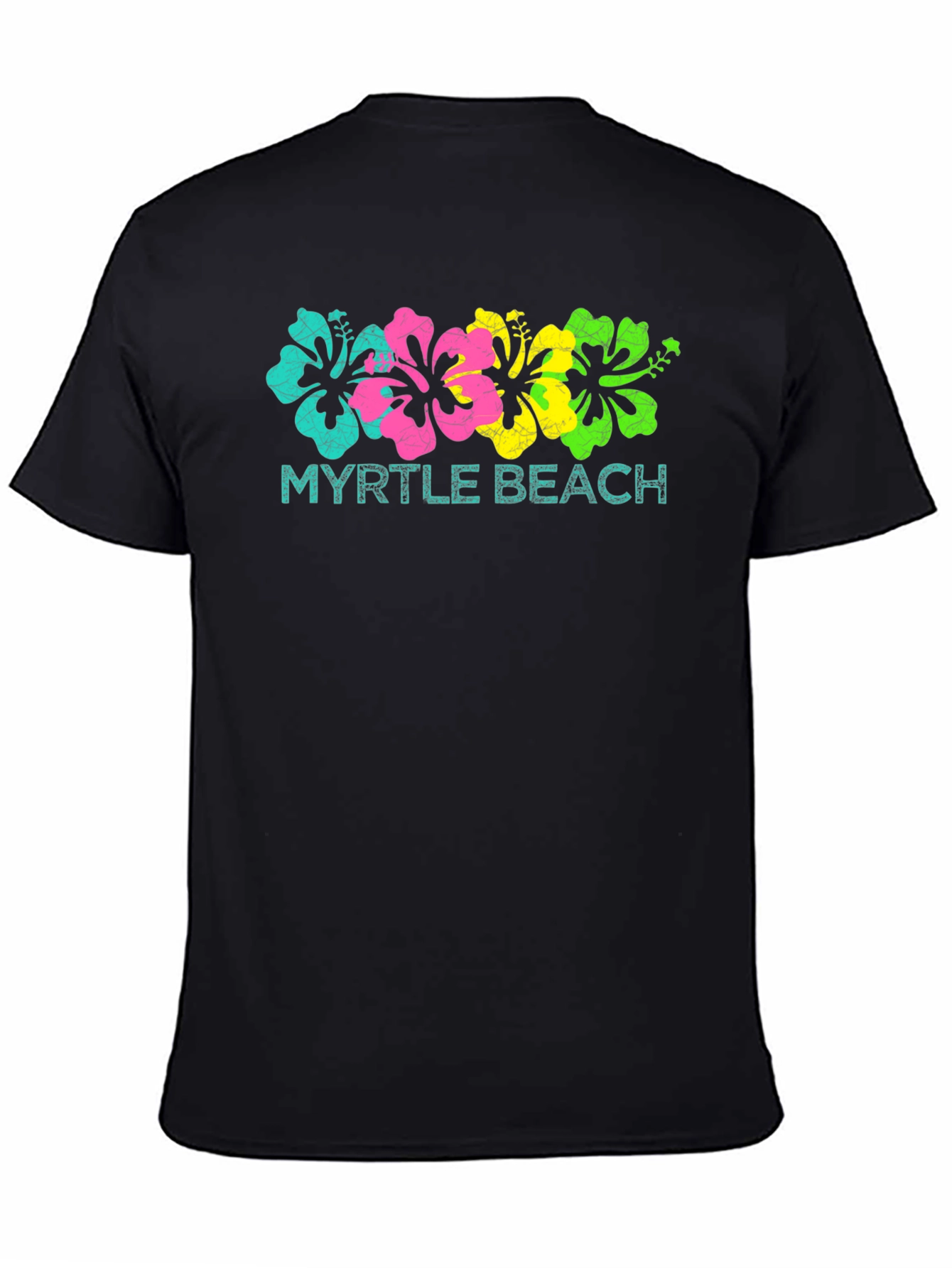 Myrtle Beach Floral Graphic Tee - Black