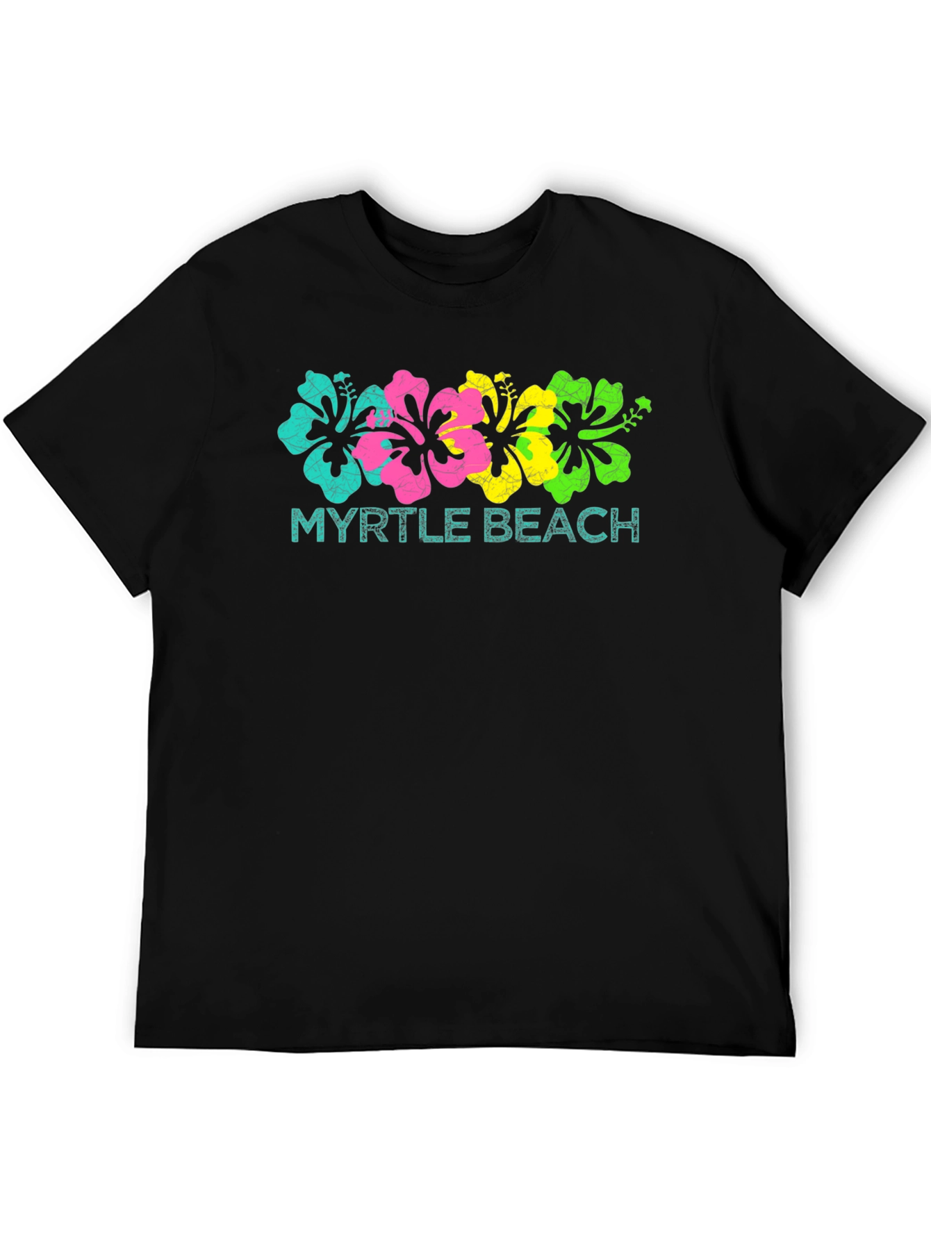 Myrtle Beach Floral Graphic Tee - Black