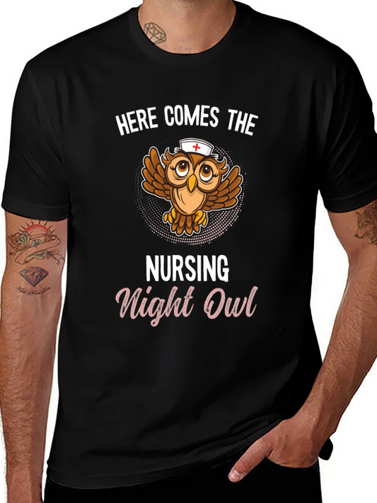 Nursing Night Owl T-Shirt - Funny Nurse Tee