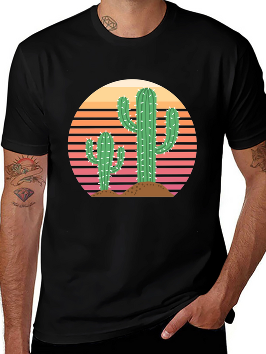 Retro Cactus Sunset Graphic Tee - Unisex