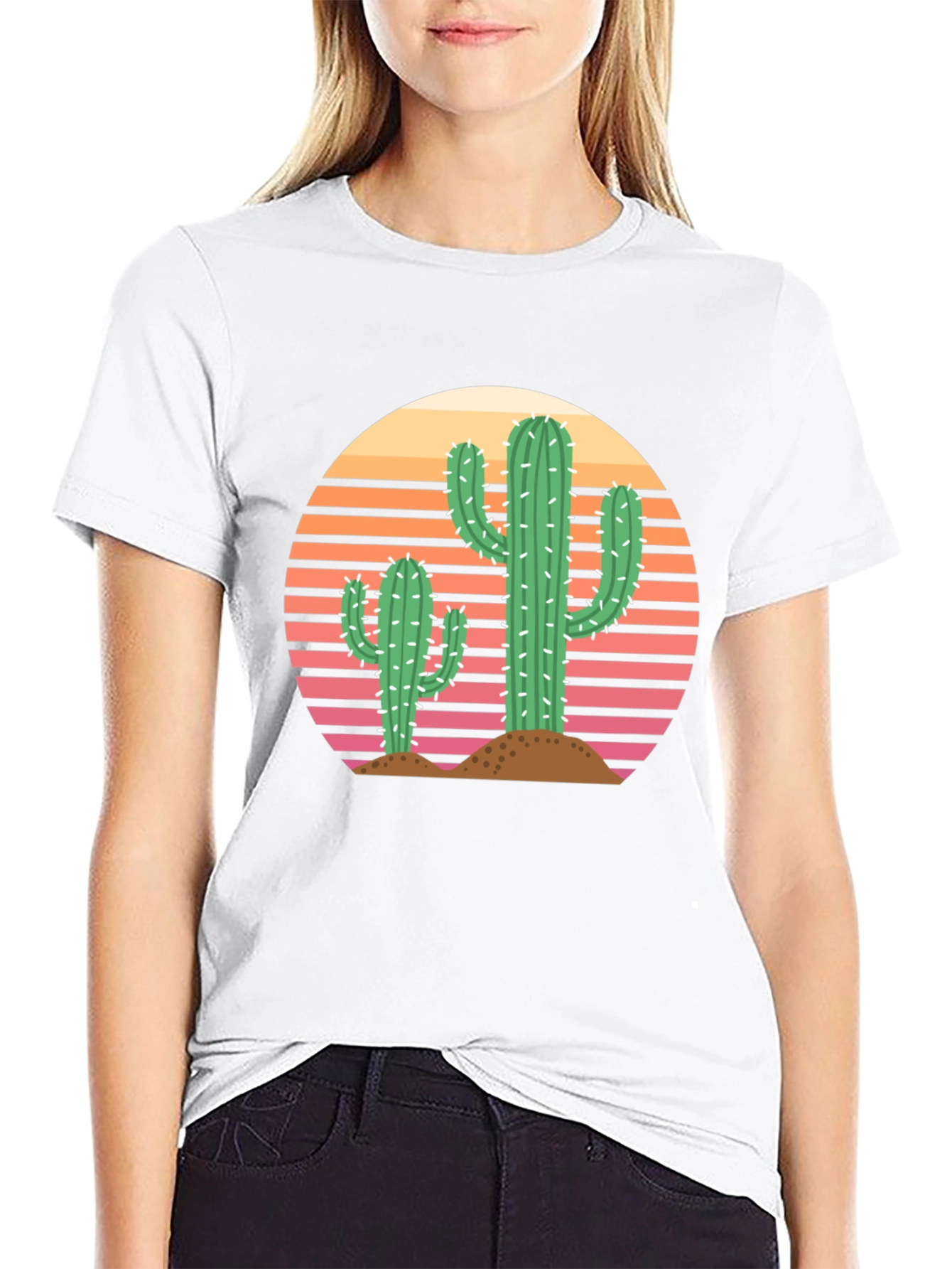 Retro Cactus Sunset Graphic Tee - Unisex