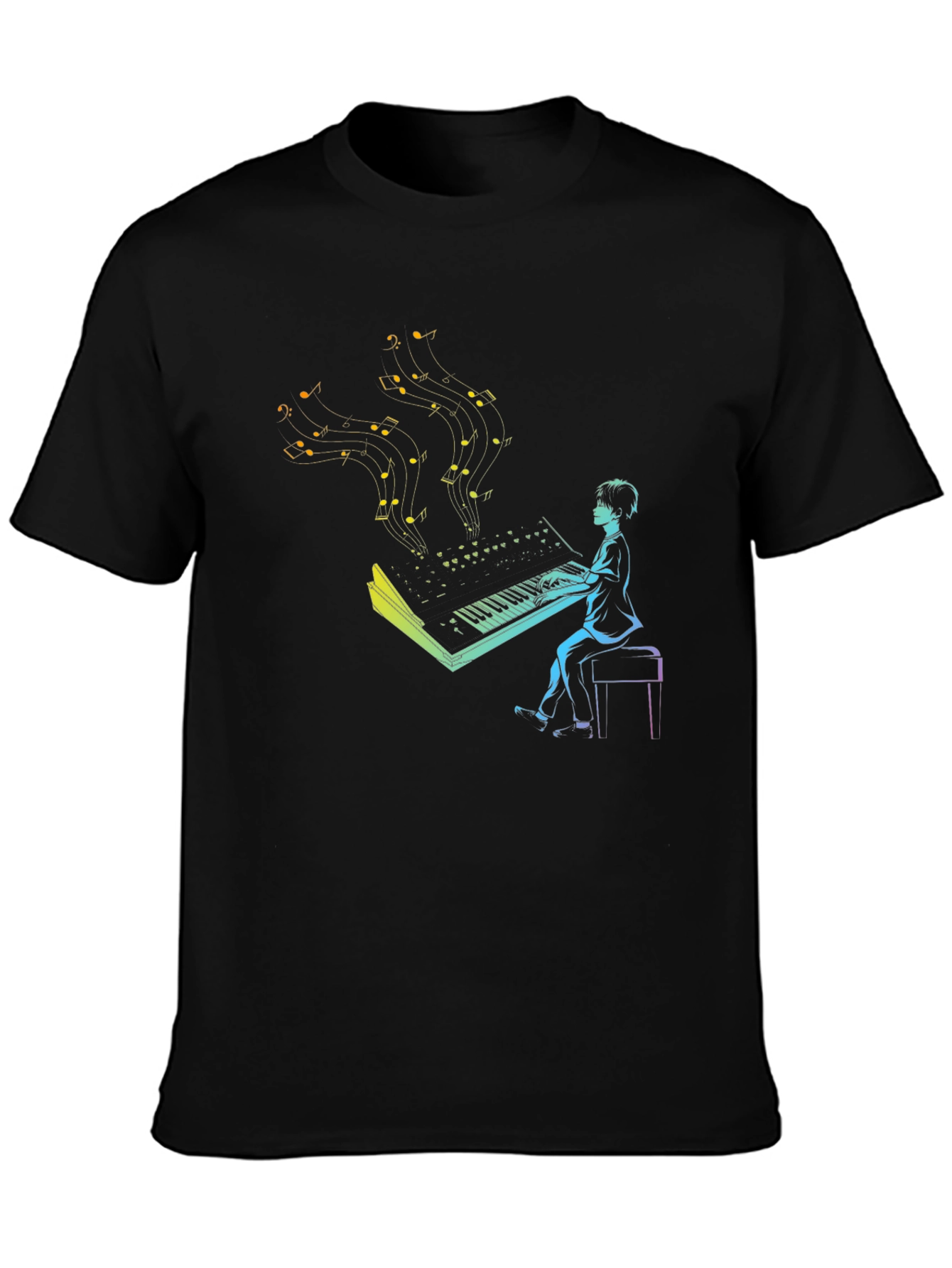 Musical Keyboard Player T-Shirt - Black