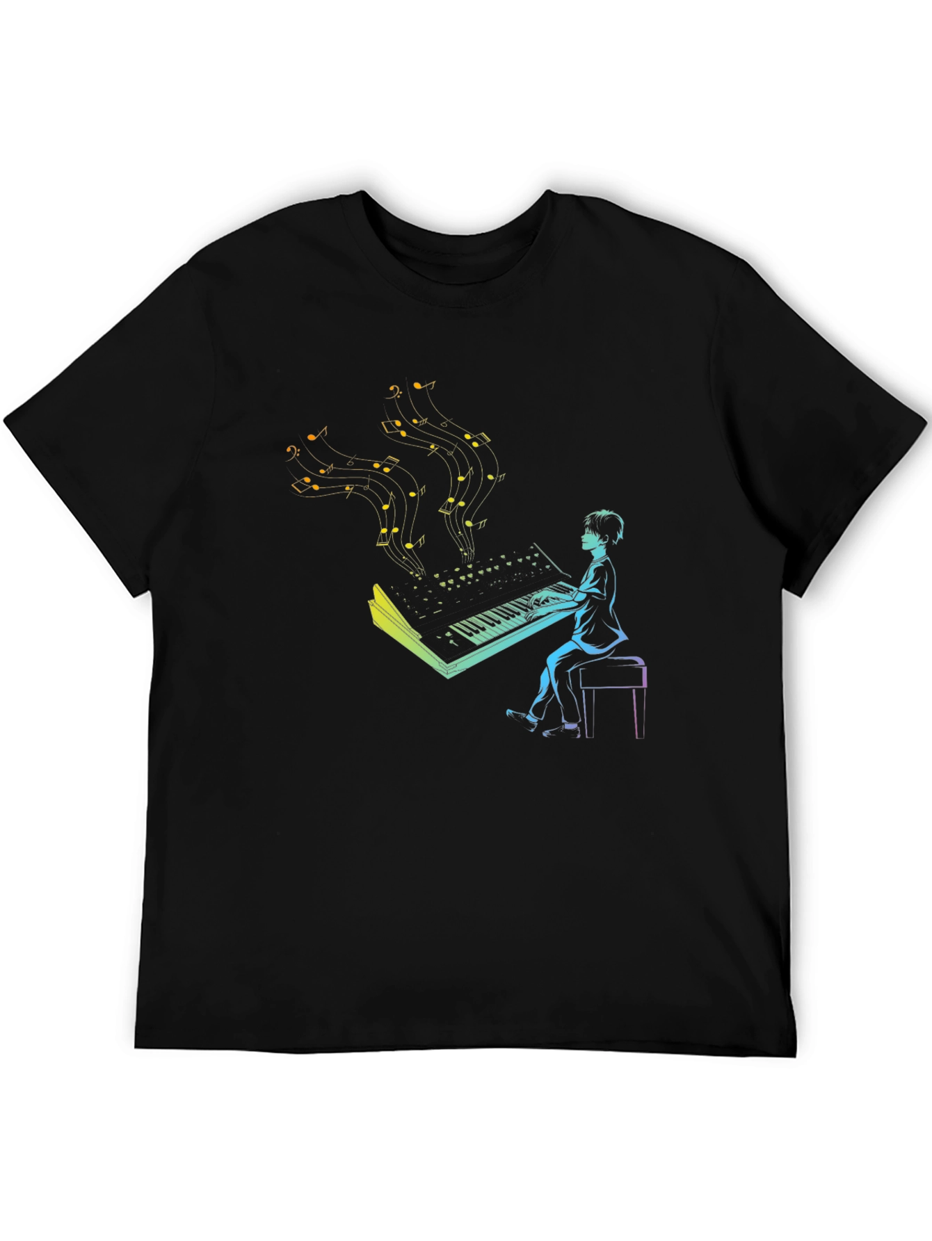 Musical Keyboard Player T-Shirt - Black