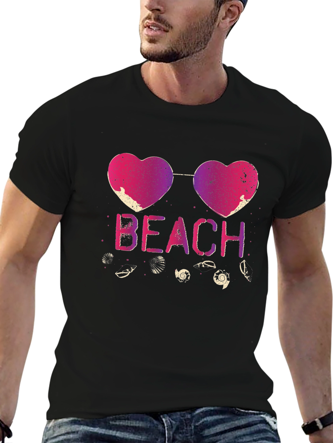 Beach Heart Sunglasses Graphic Tee