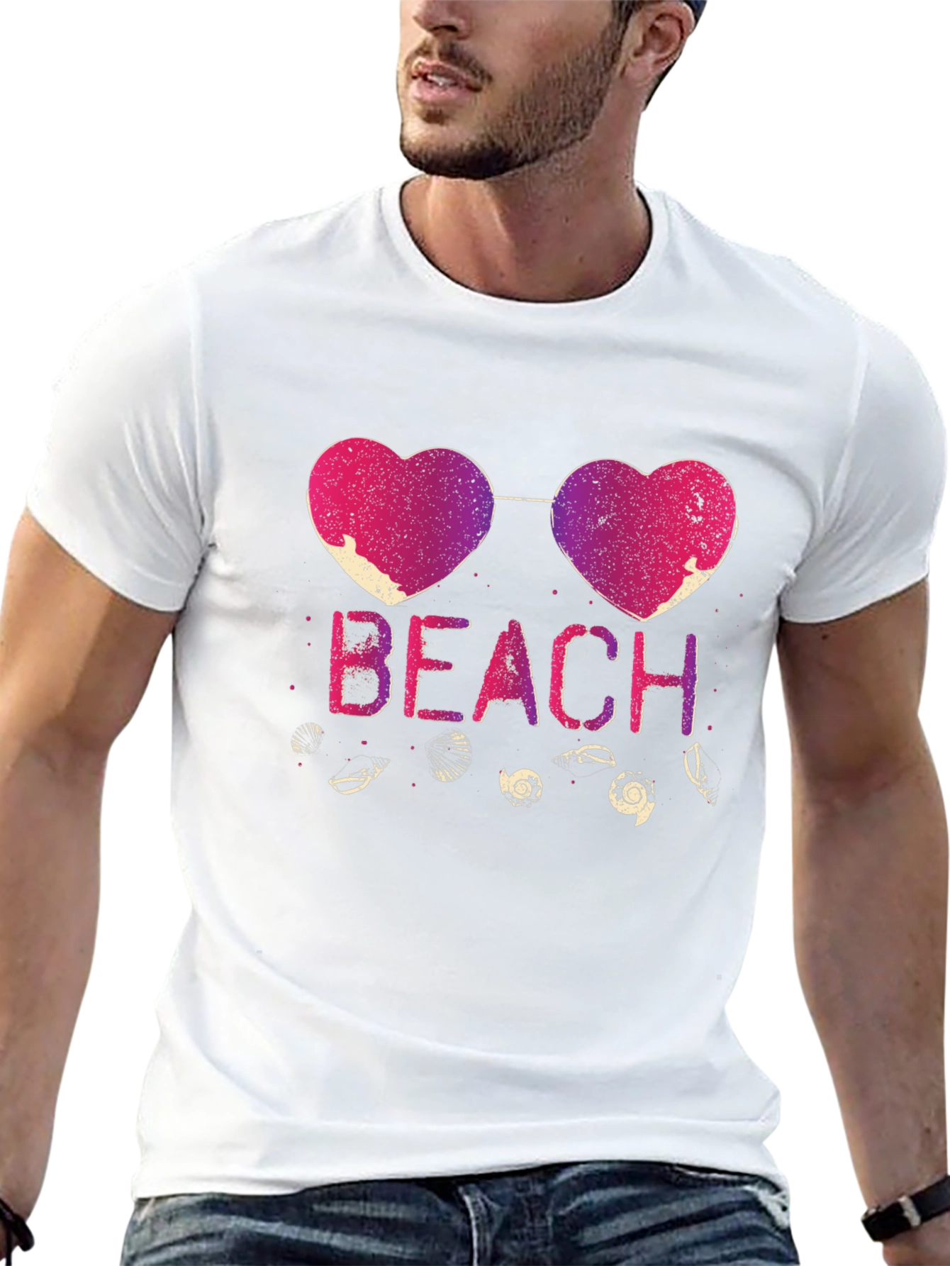 Beach Heart Sunglasses Graphic Tee