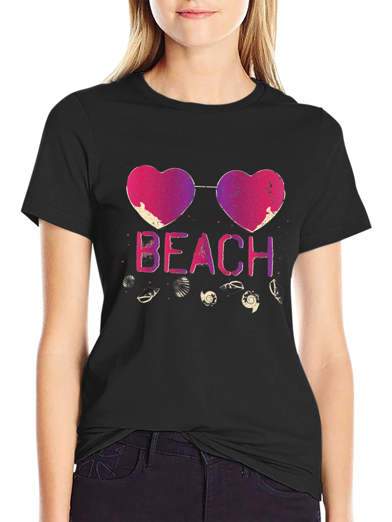 Beach Heart Sunglasses Graphic Tee