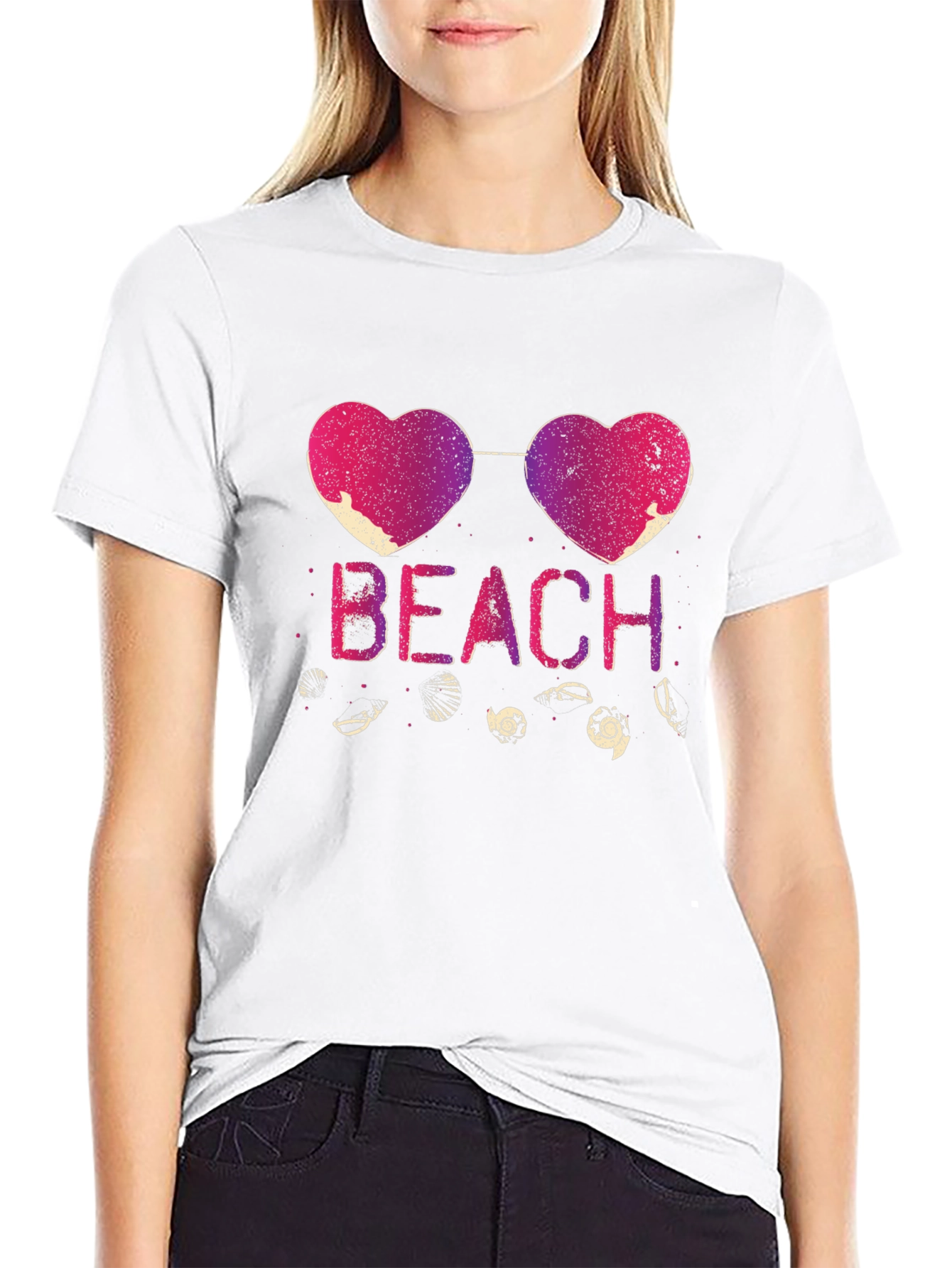 Beach Heart Sunglasses Graphic Tee