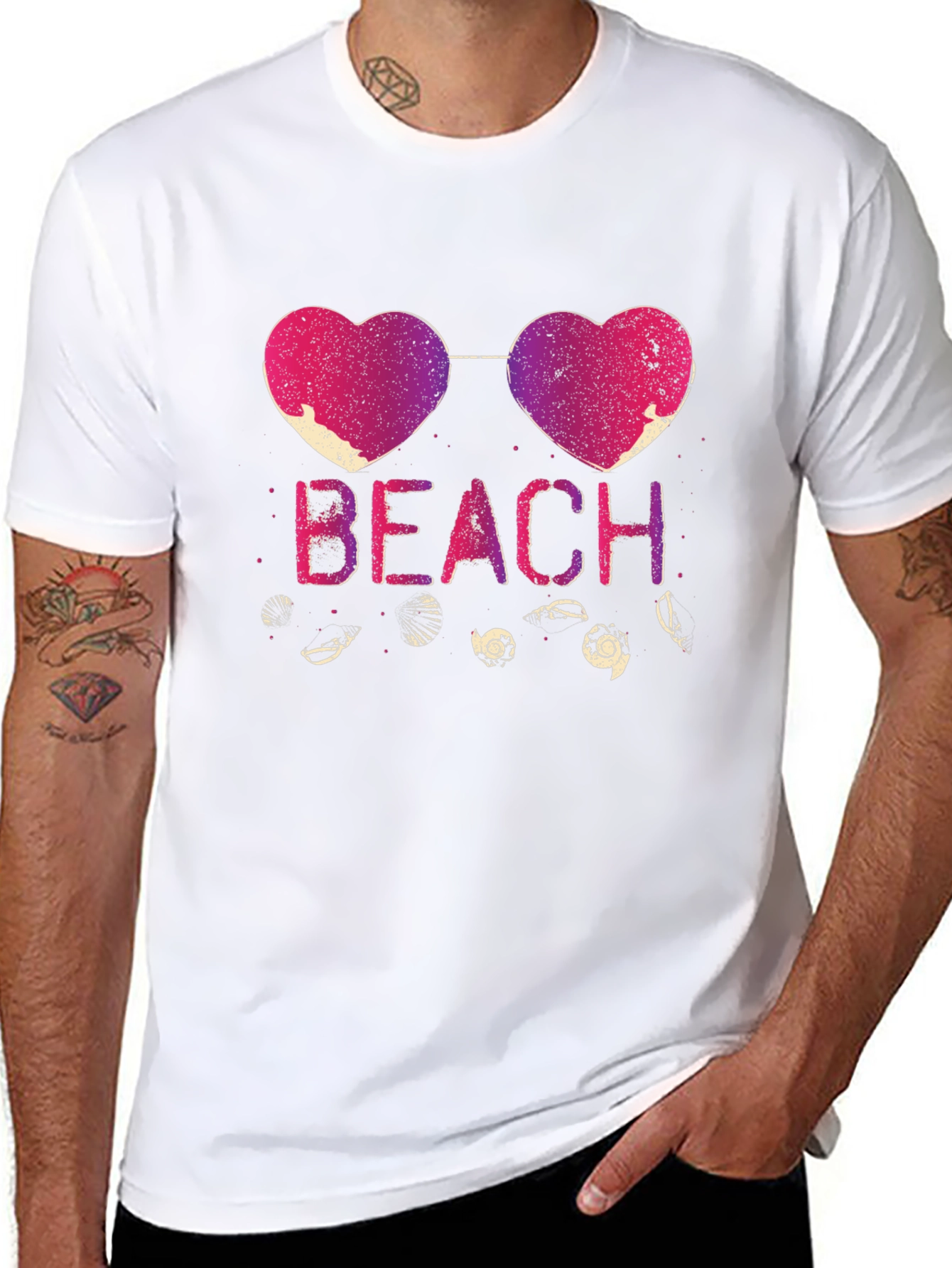 Beach Heart Sunglasses Graphic Tee