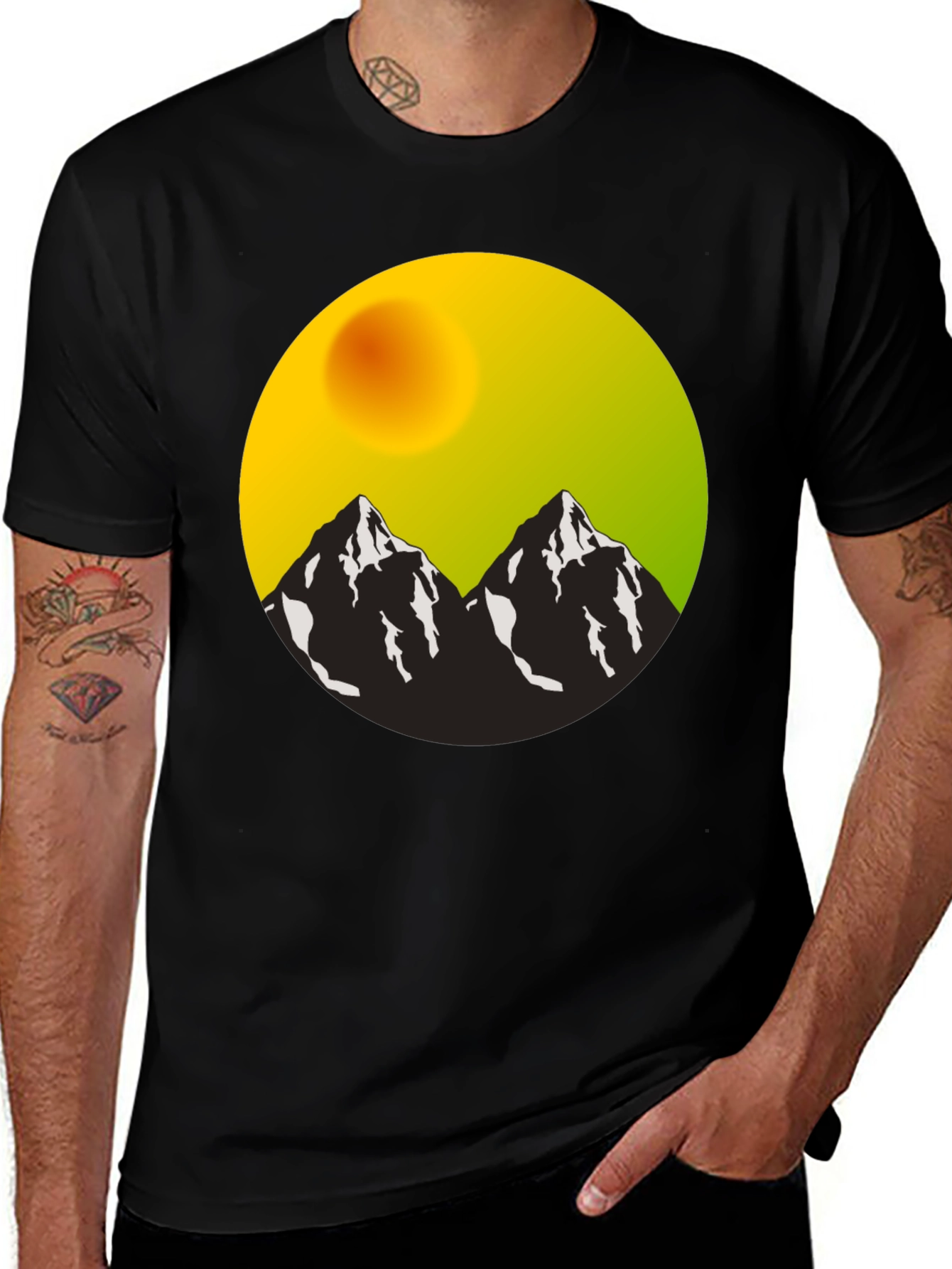 Mountain Vista Graphic Tee - Black Cotton Blend