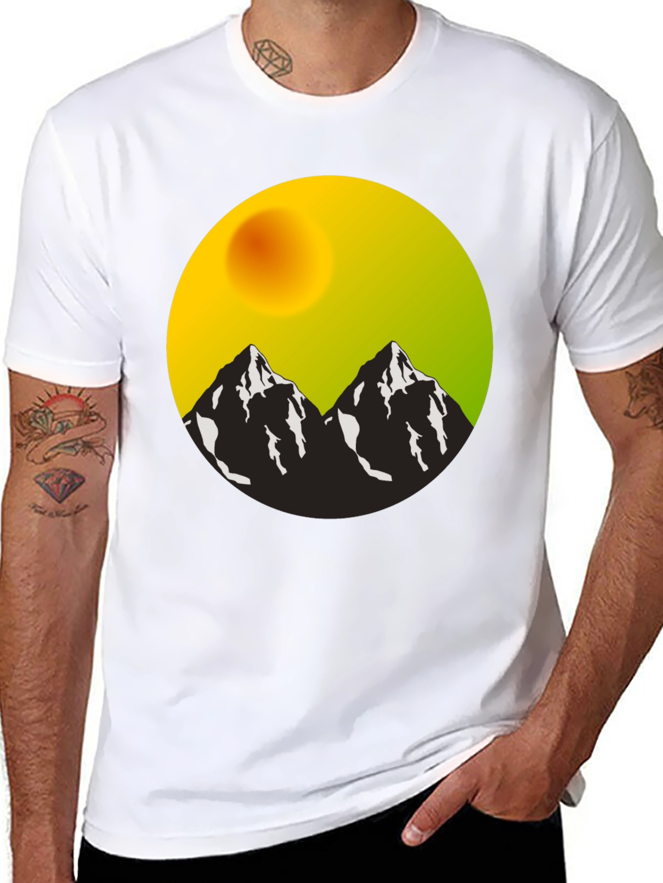 Mountain Vista Graphic Tee - Black Cotton Blend