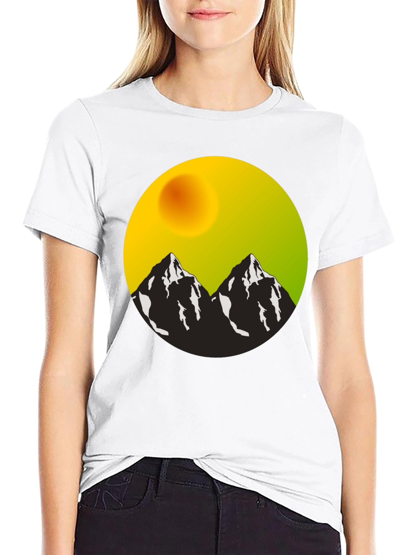 Mountain Vista Graphic Tee - Black Cotton Blend