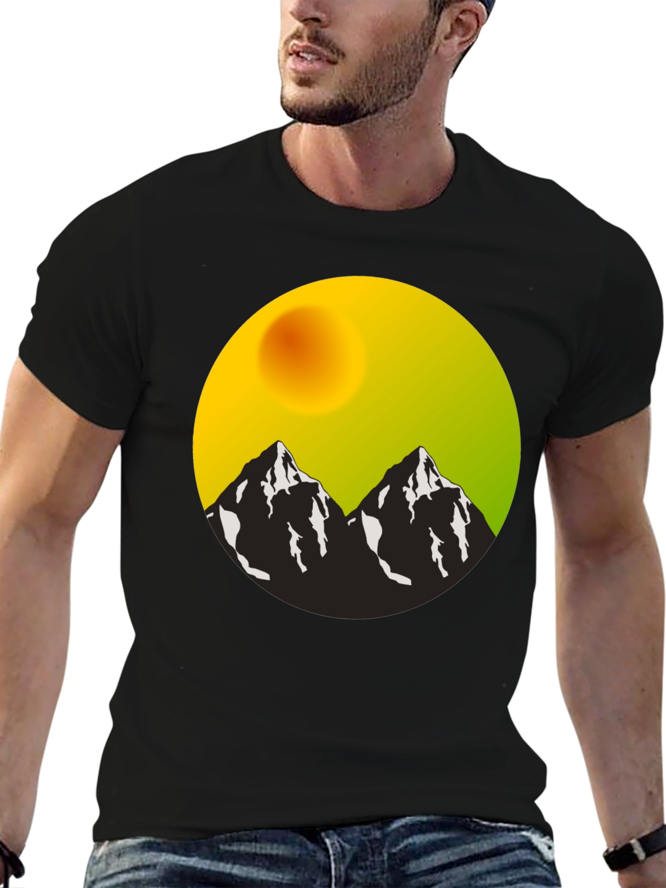 Mountain Vista Graphic Tee - Black Cotton Blend