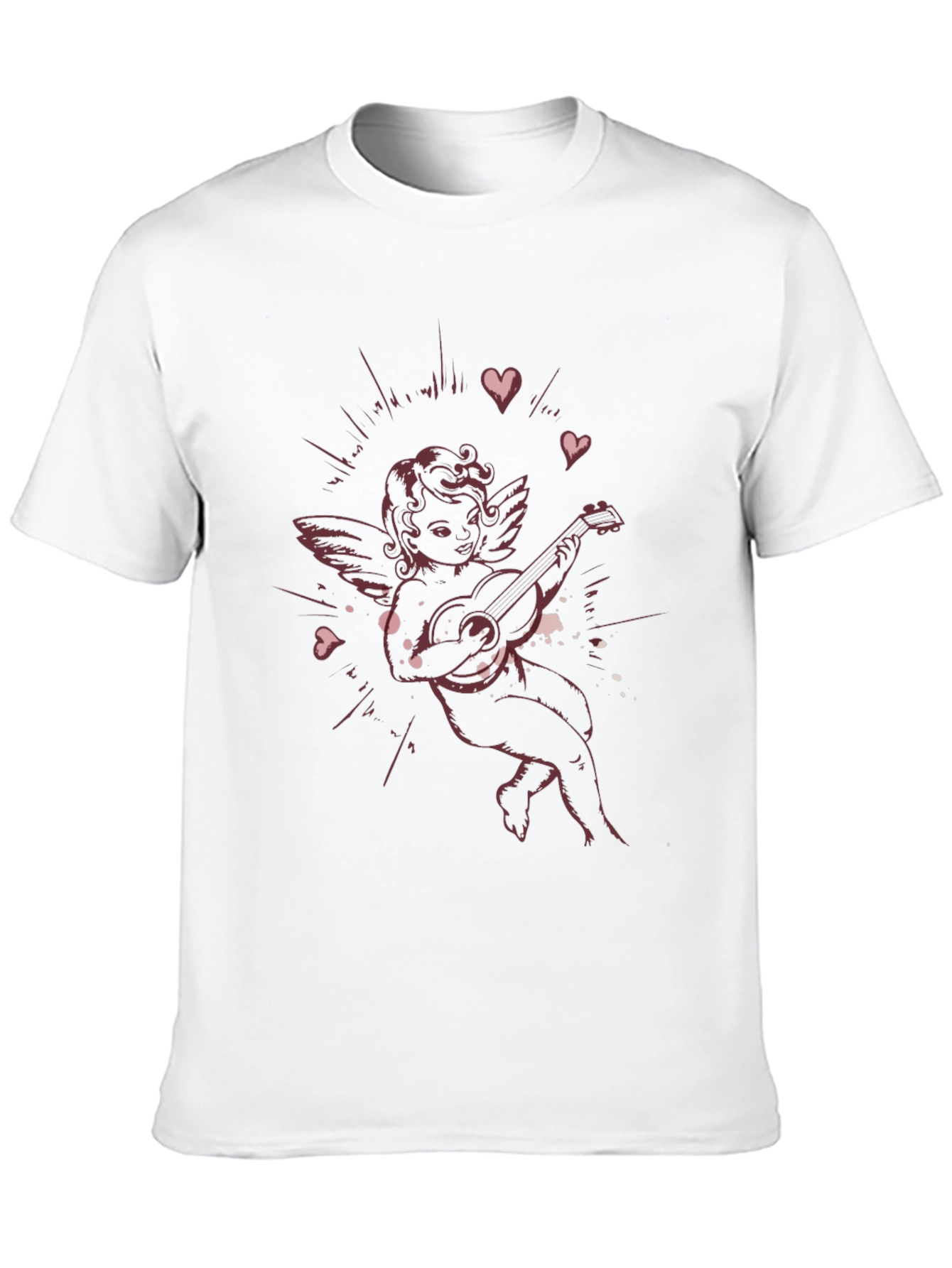 Cherub Playing Guitar Graphic T-Shirt