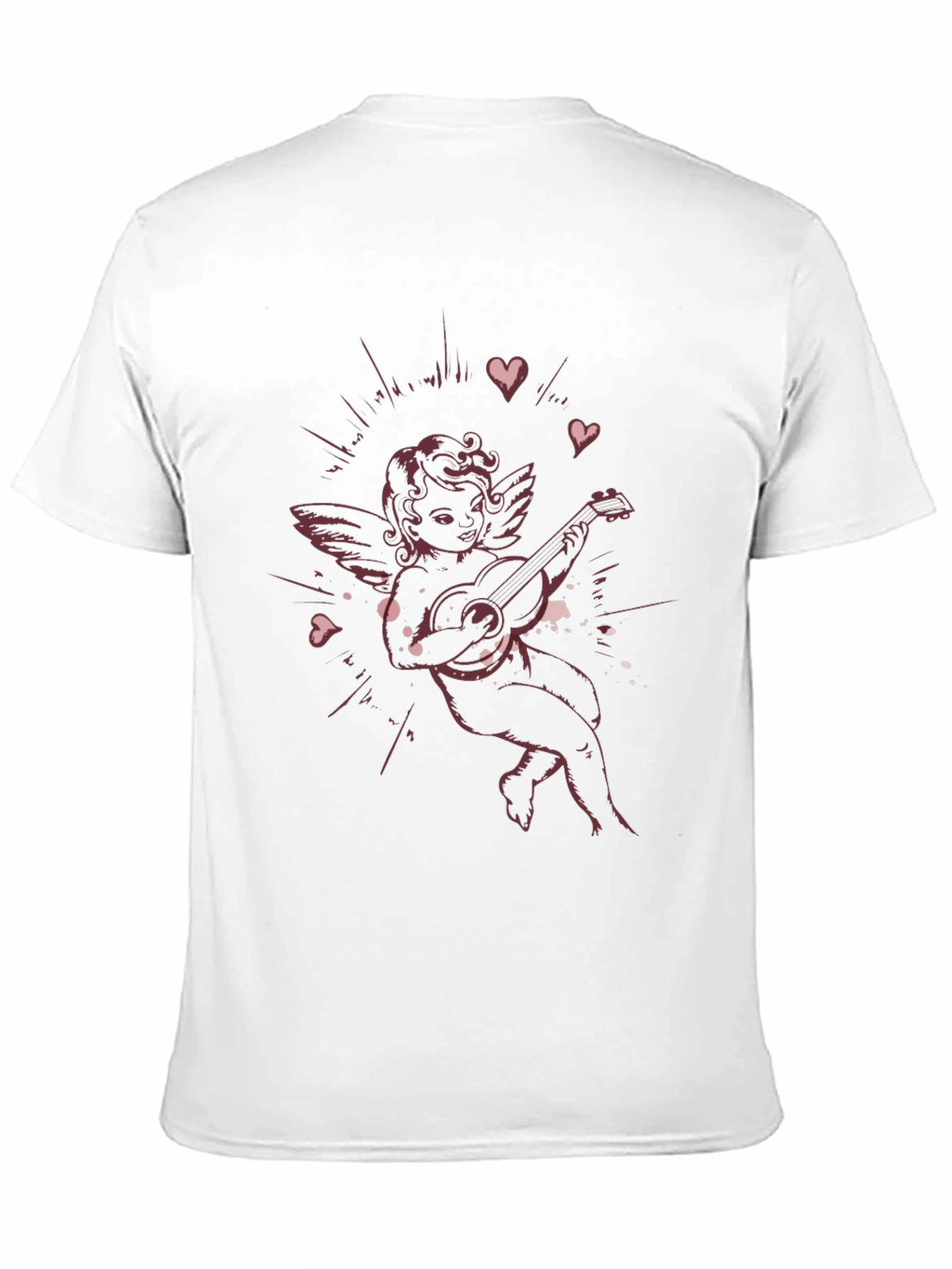Cherub Playing Guitar Graphic T-Shirt