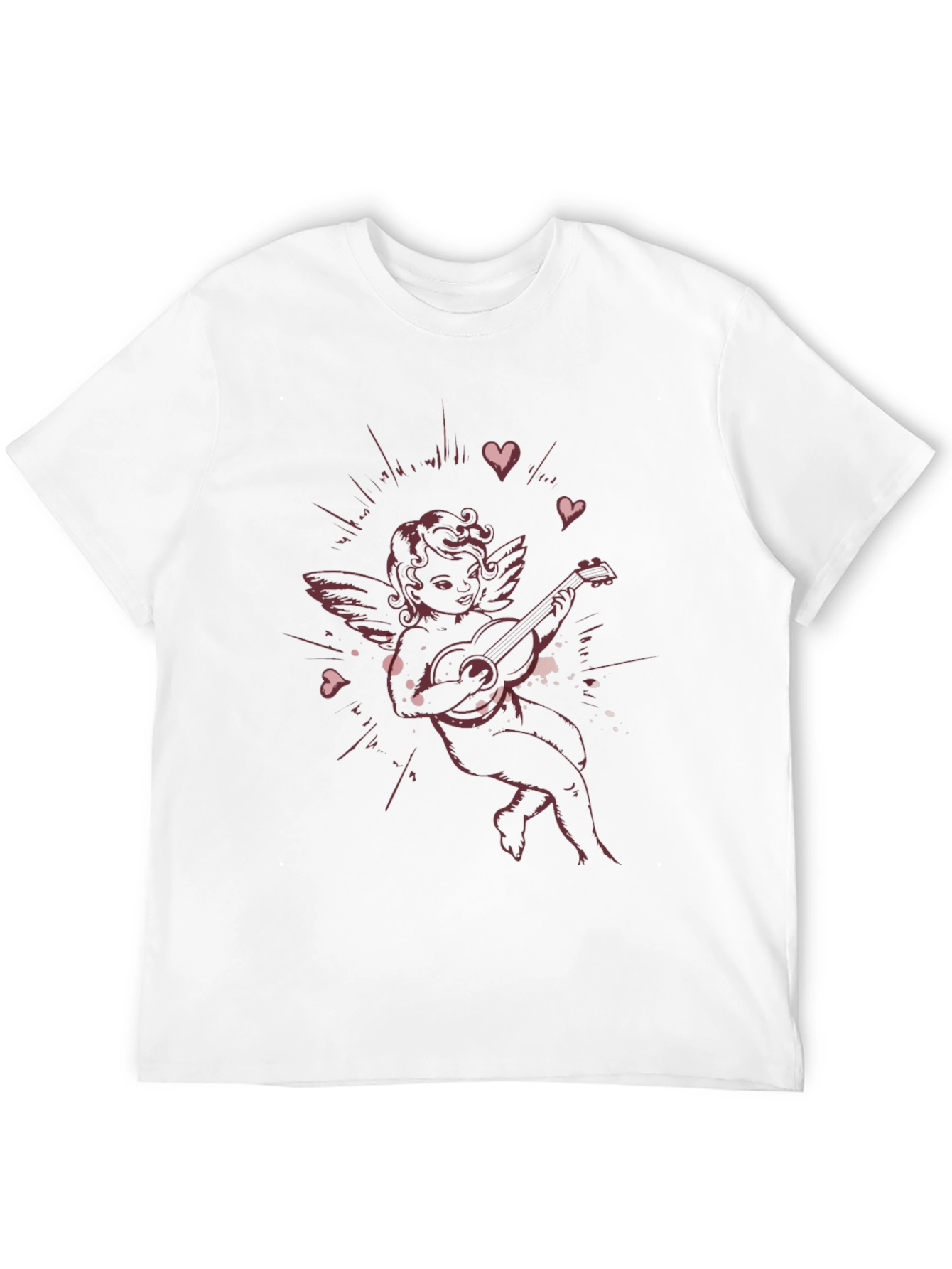 Cherub Playing Guitar Graphic T-Shirt