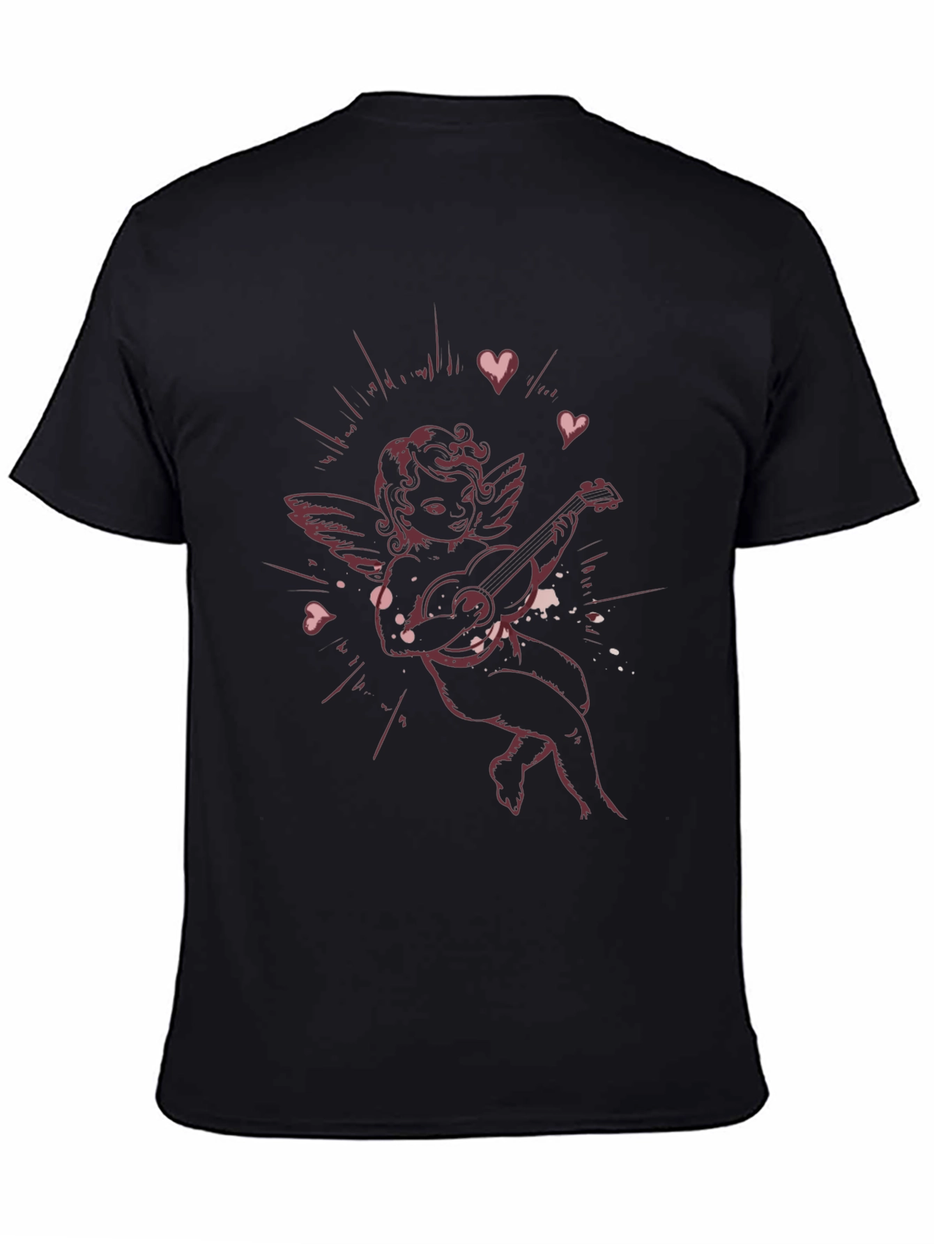 Cherub Playing Guitar Graphic T-Shirt