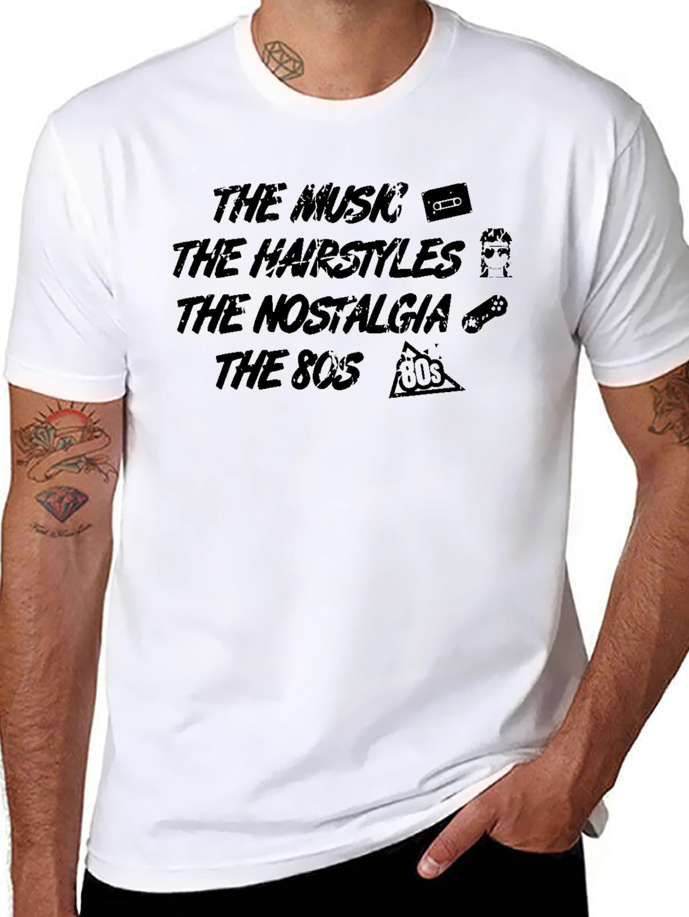 The Music The Hairstyles 80s Nostalgia Graphic T-Shirt