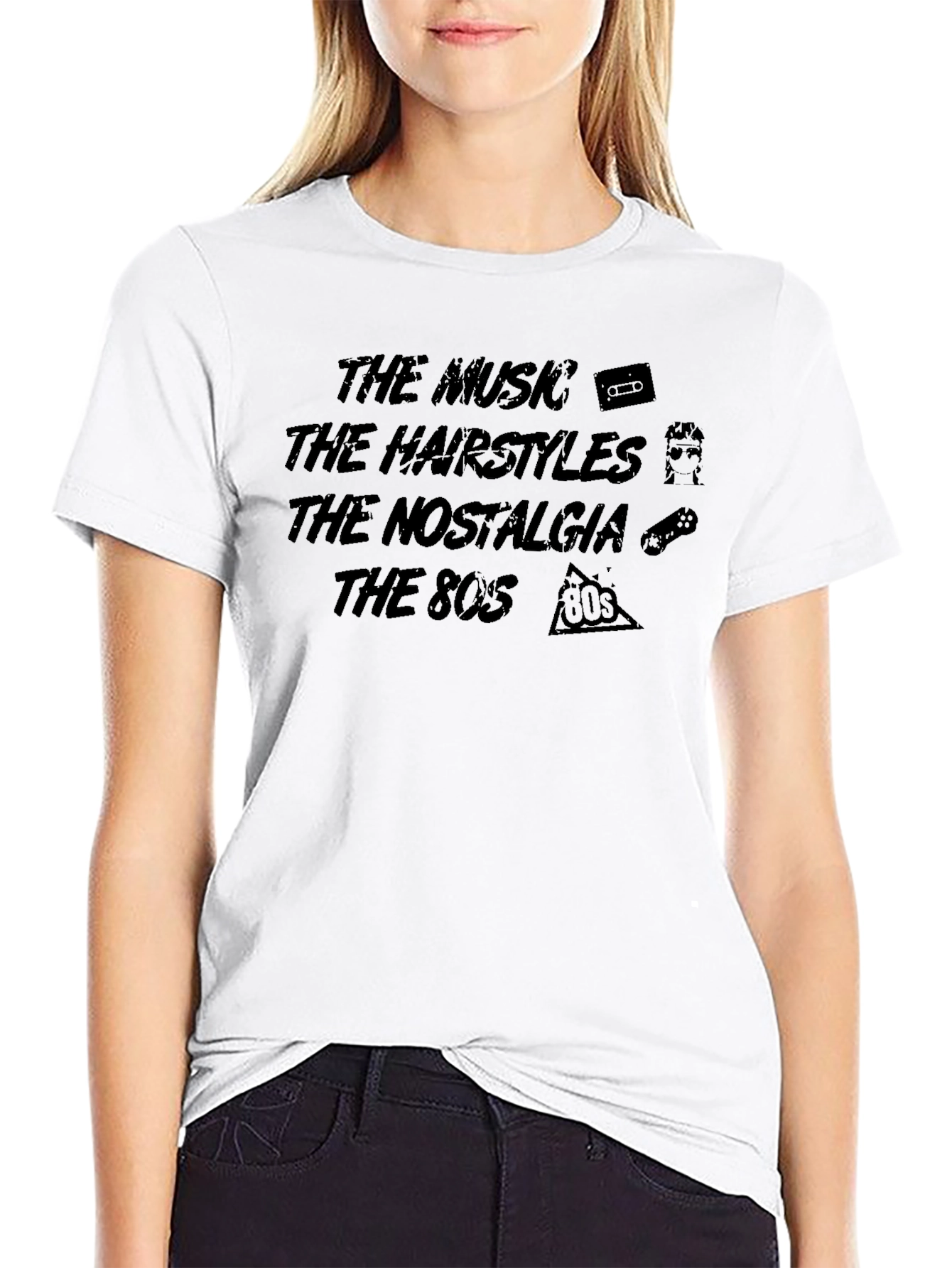 The Music The Hairstyles 80s Nostalgia Graphic T-Shirt