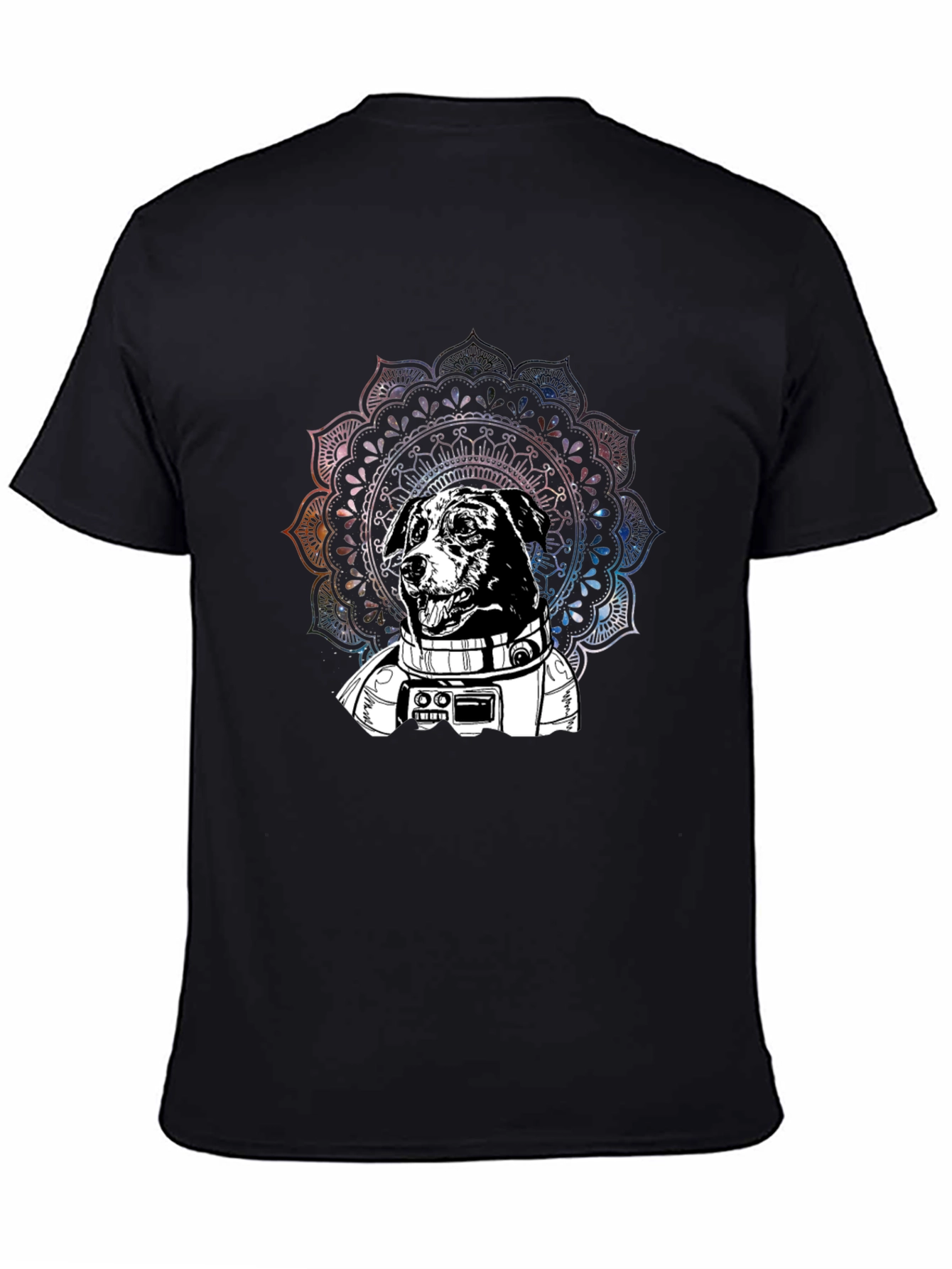 Astronaut Dog Mandala Graphic T-Shirt
