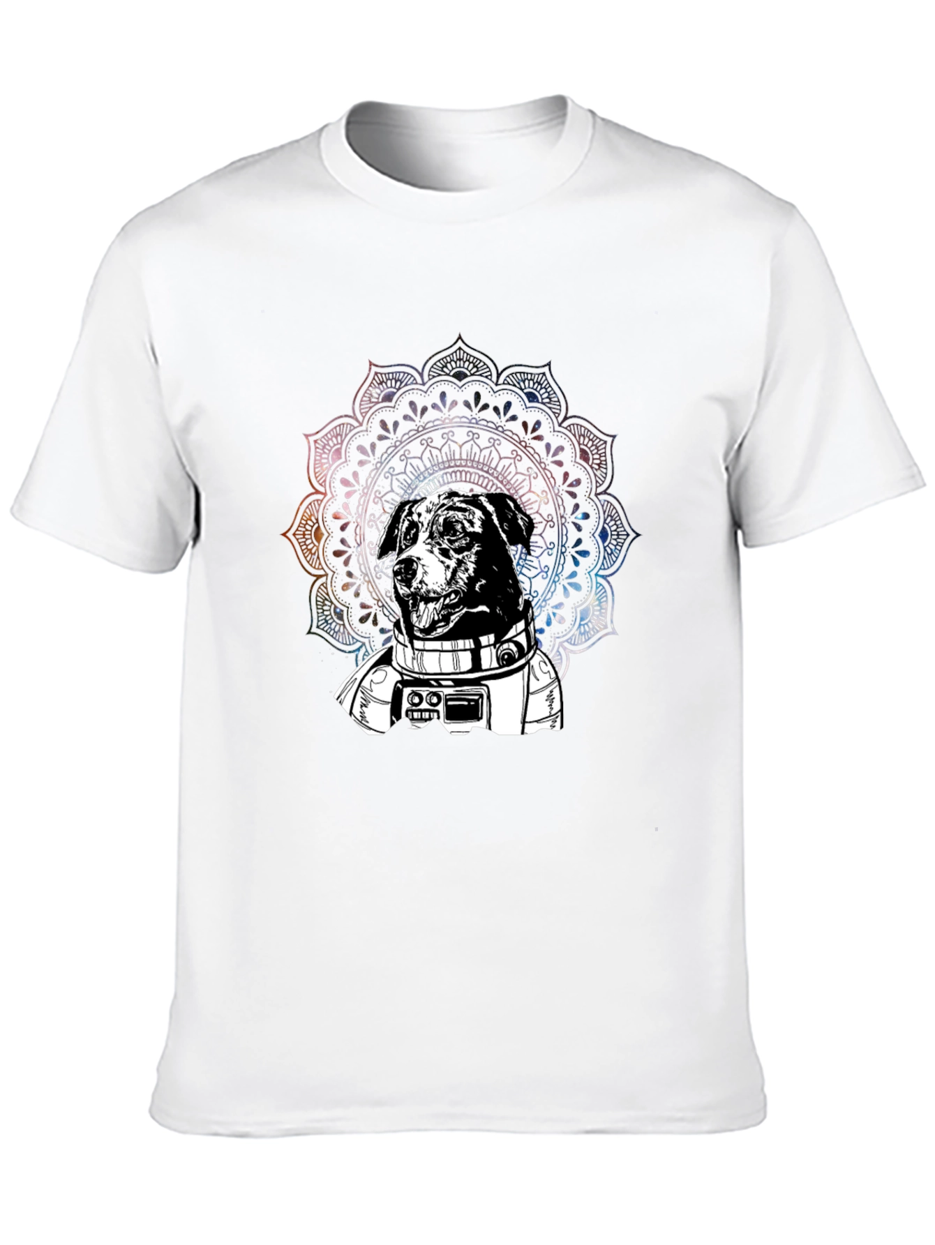 Astronaut Dog Mandala Graphic T-Shirt