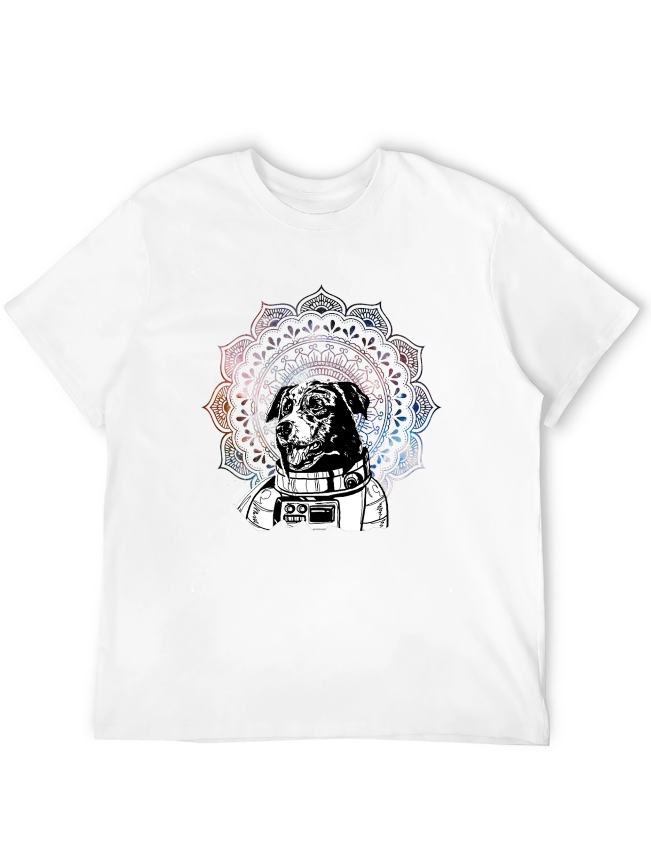 Astronaut Dog Mandala Graphic T-Shirt