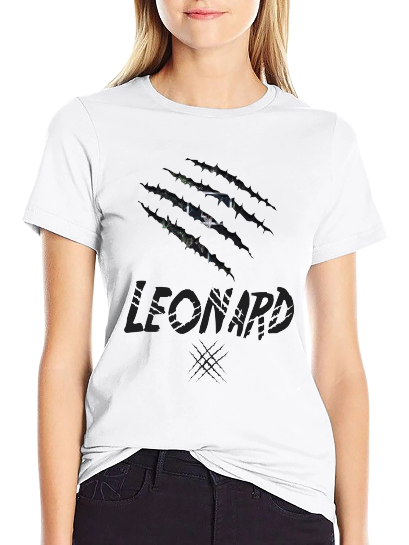 Mens LEONARD Claw Graphic Print Black T-Shirt