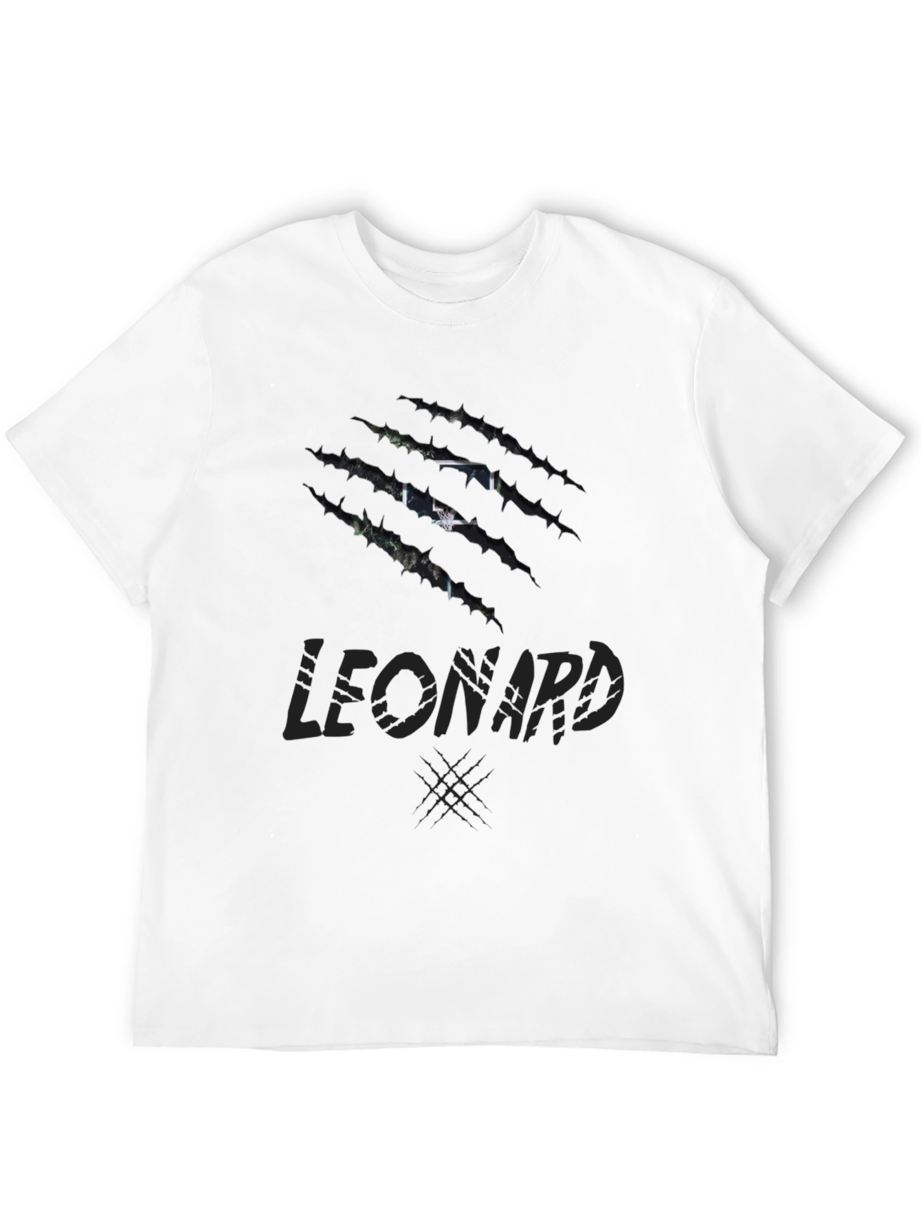 Mens LEONARD Claw Graphic Print Black T-Shirt