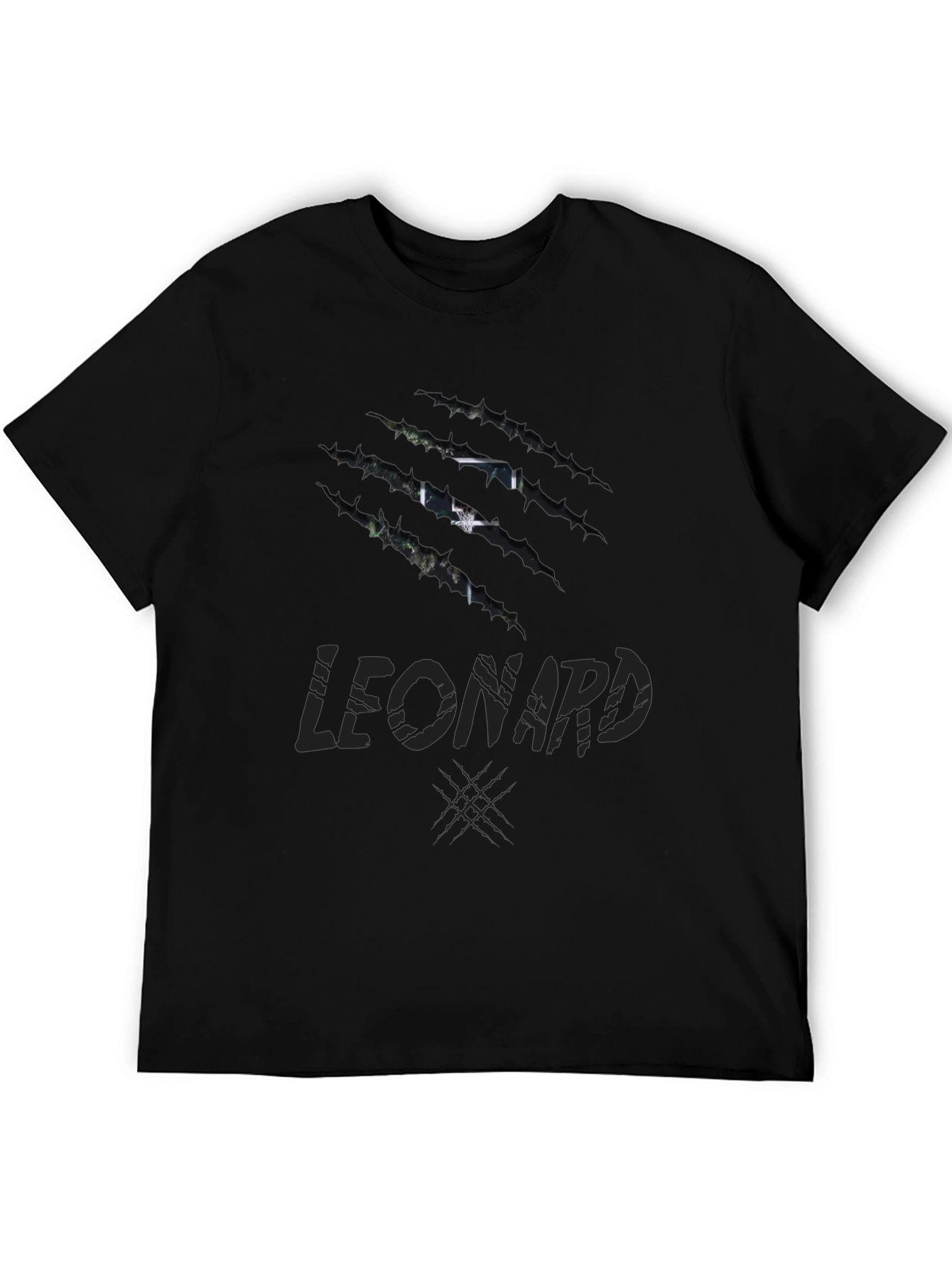 Mens LEONARD Claw Graphic Print Black T-Shirt