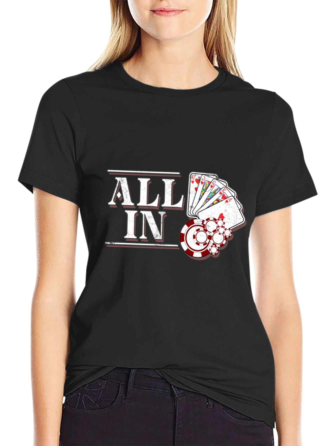 All In Poker Graphic Tee - Lucky Hand T-Shirt