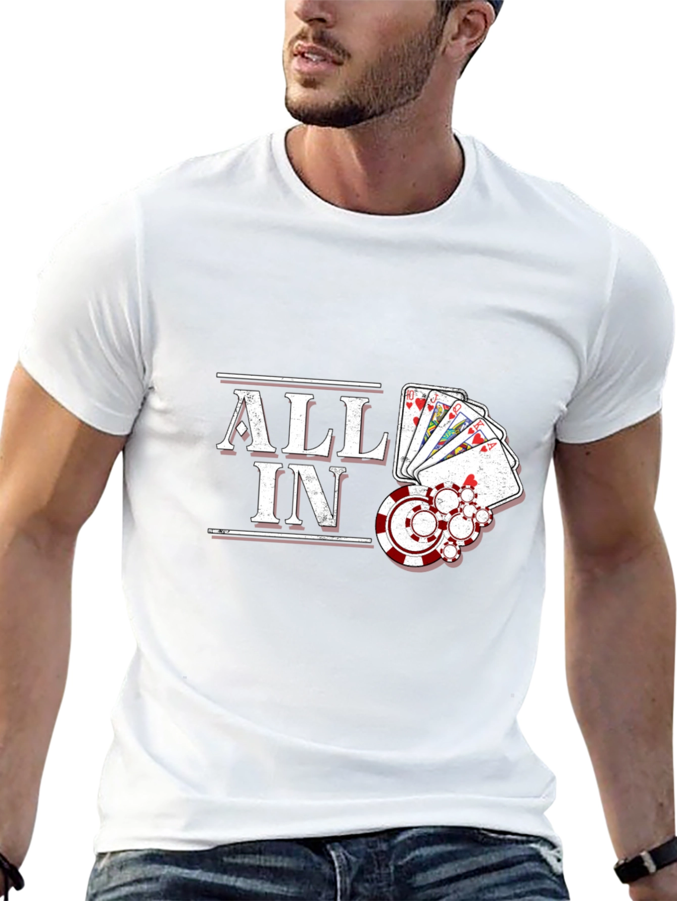 All In Poker Graphic Tee - Lucky Hand T-Shirt