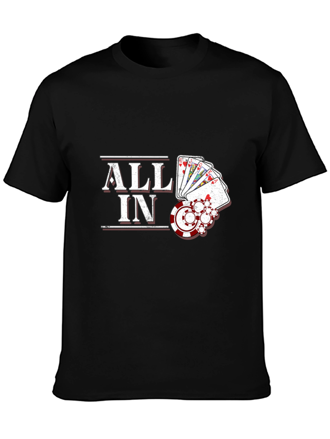 All In Poker Graphic Tee - Lucky Hand T-Shirt