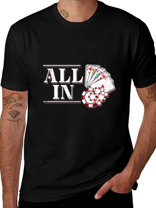 All In Poker Graphic Tee - Lucky Hand T-Shirt