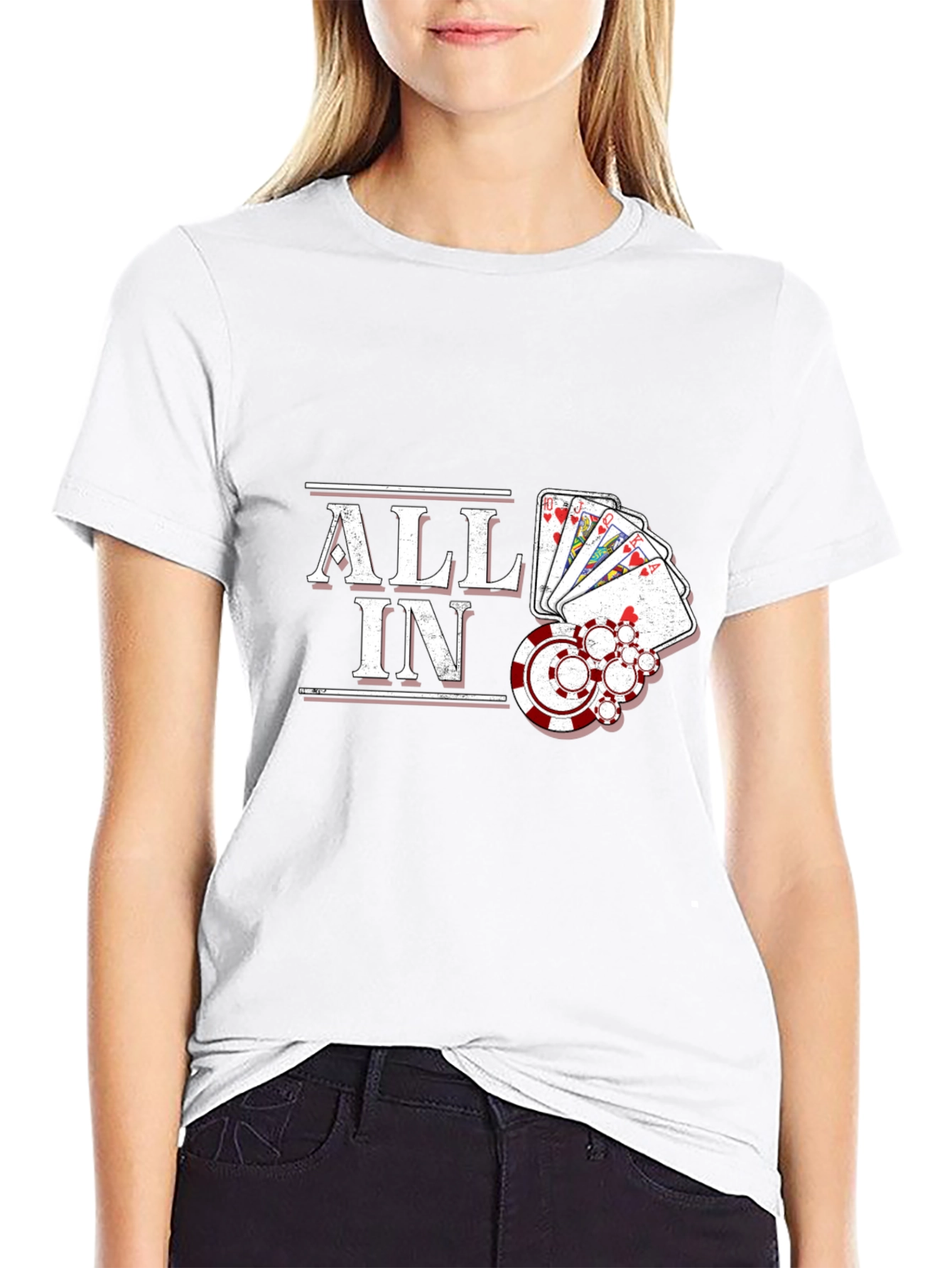 All In Poker Graphic Tee - Lucky Hand T-Shirt