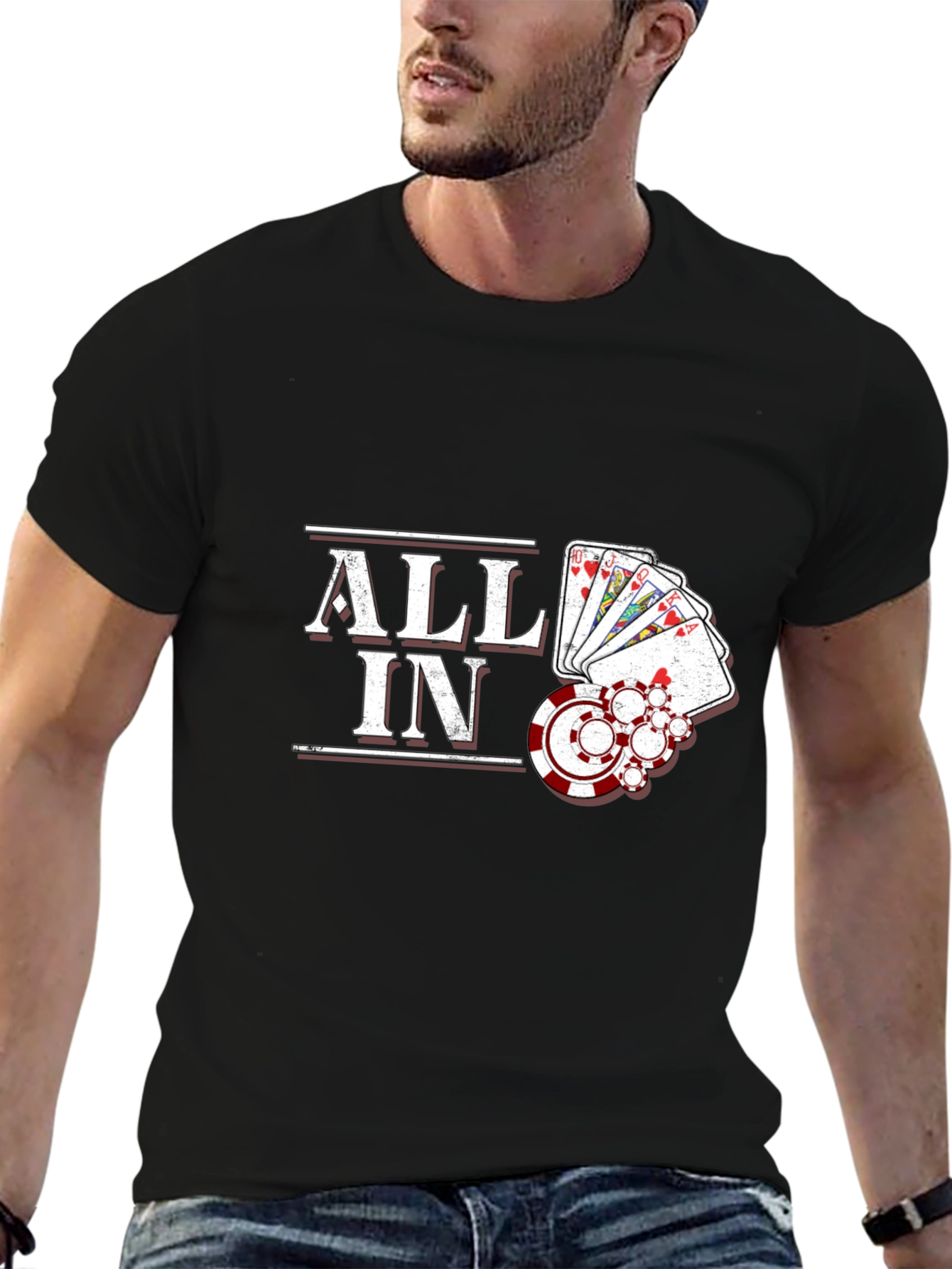 All In Poker Graphic Tee - Lucky Hand T-Shirt