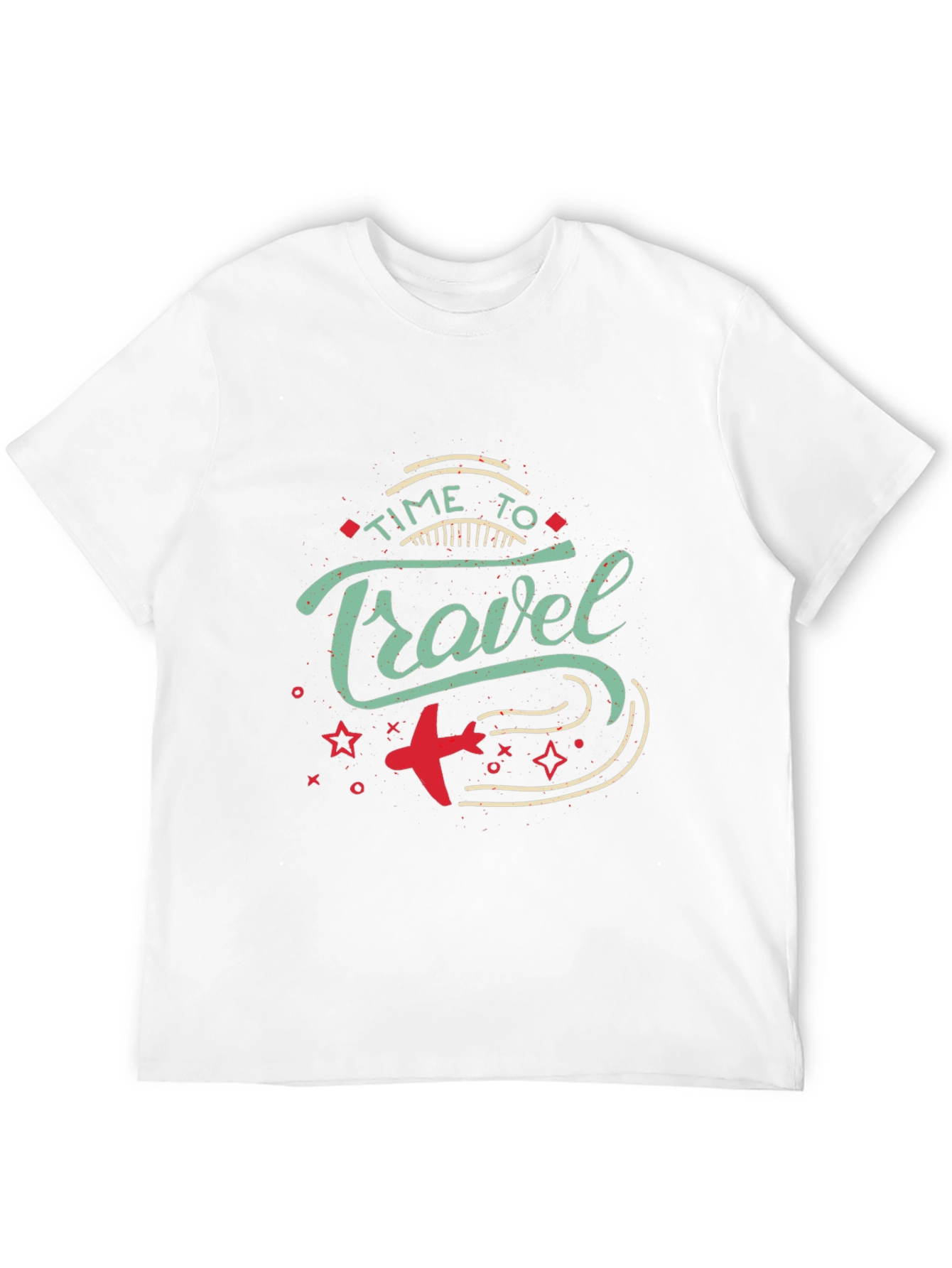 Time to Travel Graphic Print Black T-Shirt