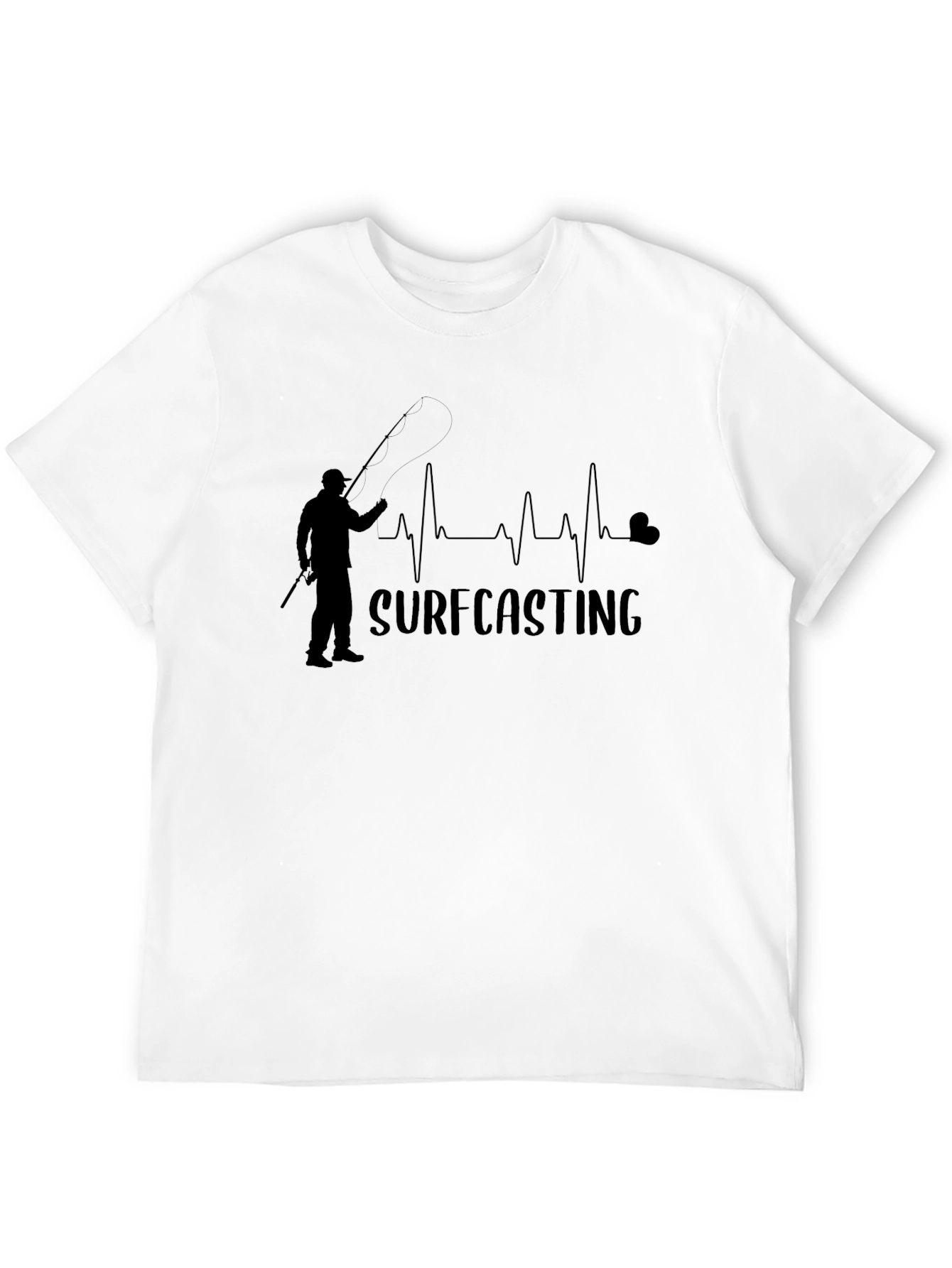 Surfcasting Heartbeat Graphic Tee