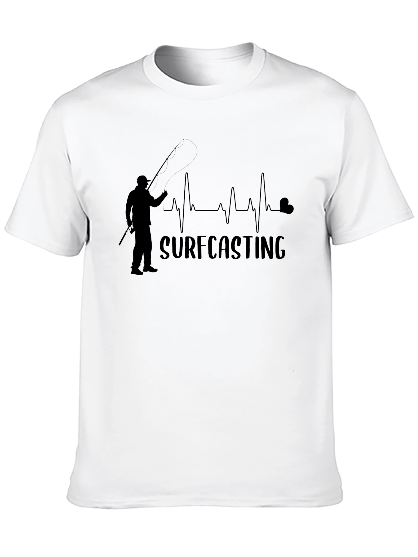 Surfcasting Heartbeat Graphic Tee
