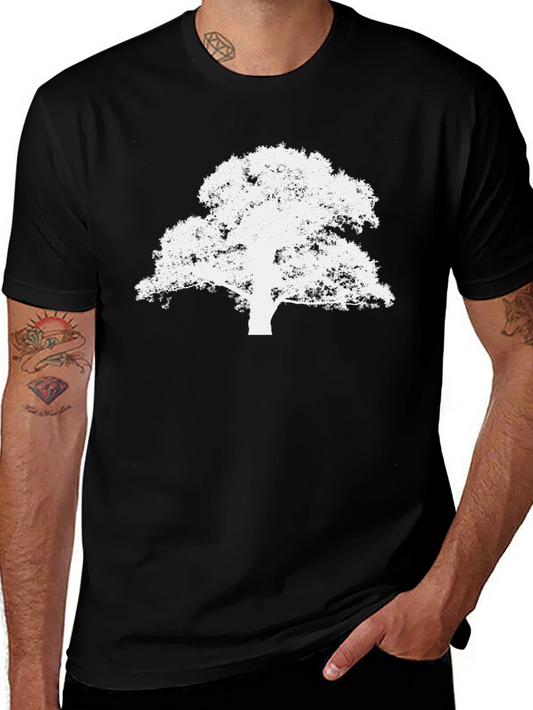 White Tree on Black Tee - Graphic Nature Shirt