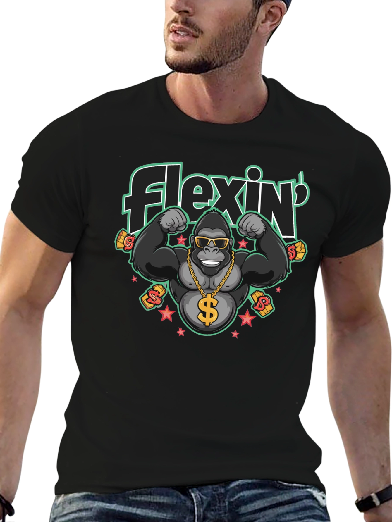 Flexin Gorilla T-Shirt - Black
