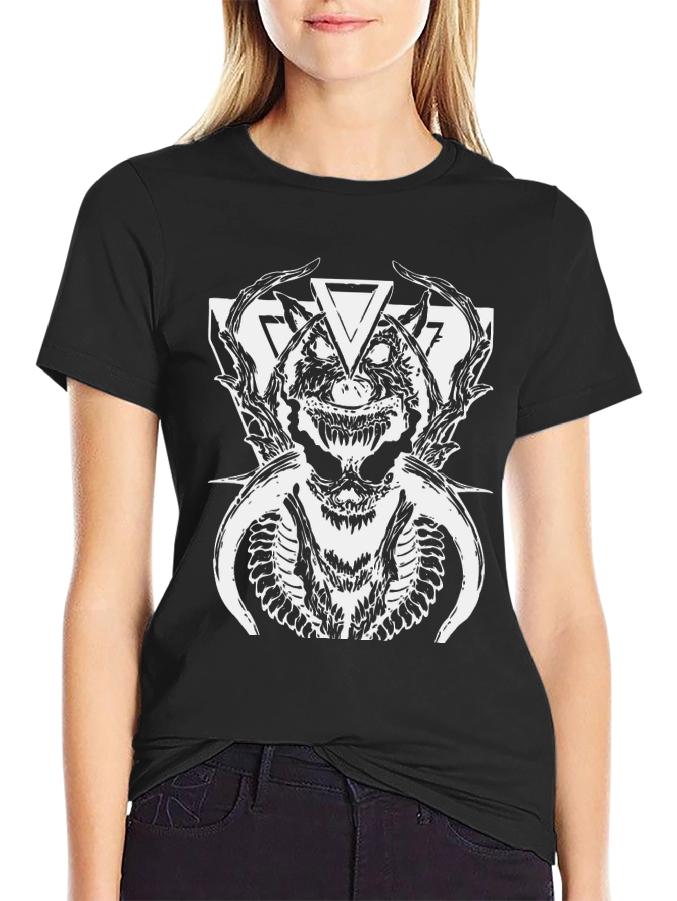 Mens Black Graphic Tee - Devilish Design